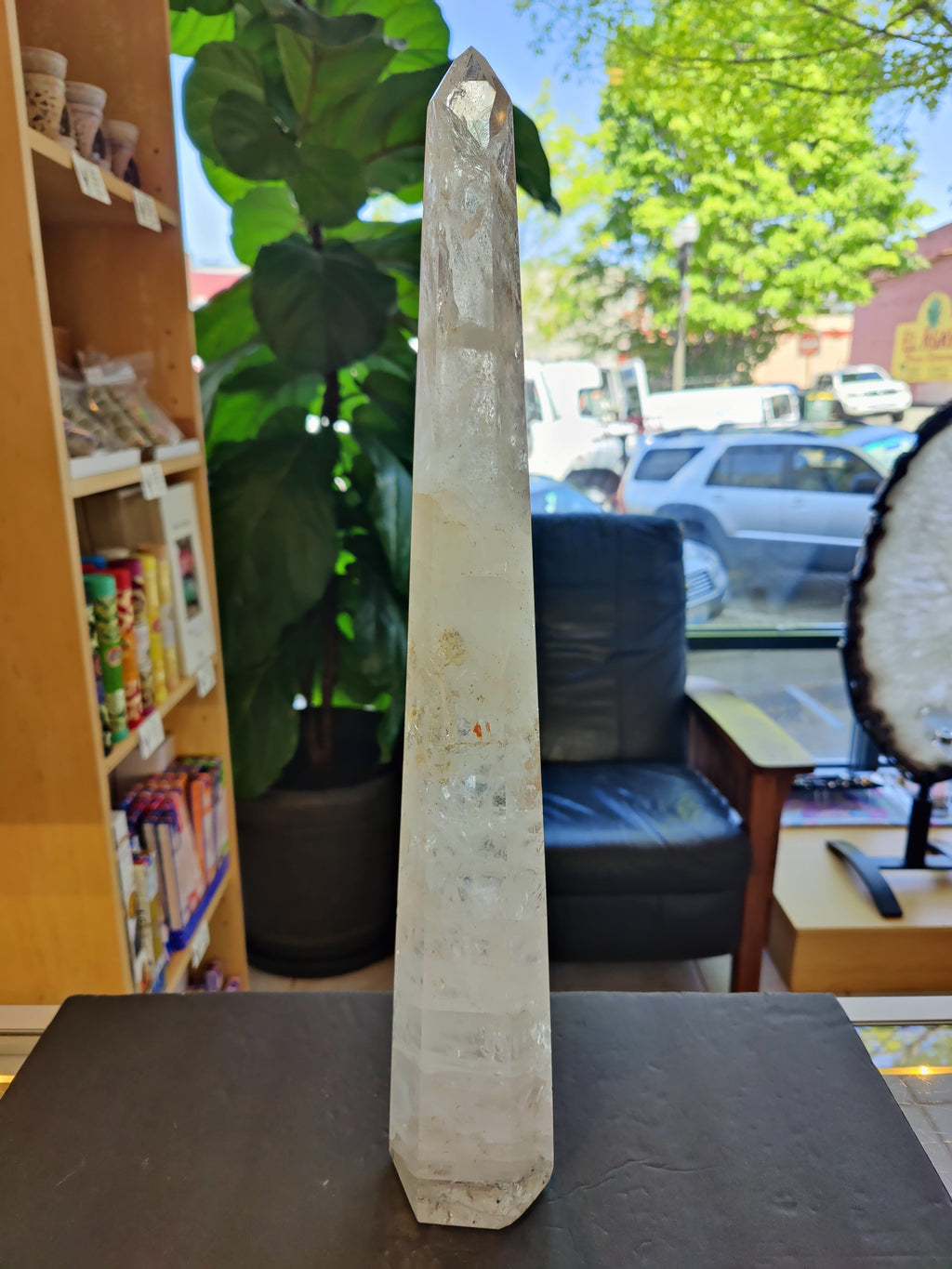 Clear Quartz Polished Obelisk Sculpture 3.35kg 20.5" | Rare Earth Gallery