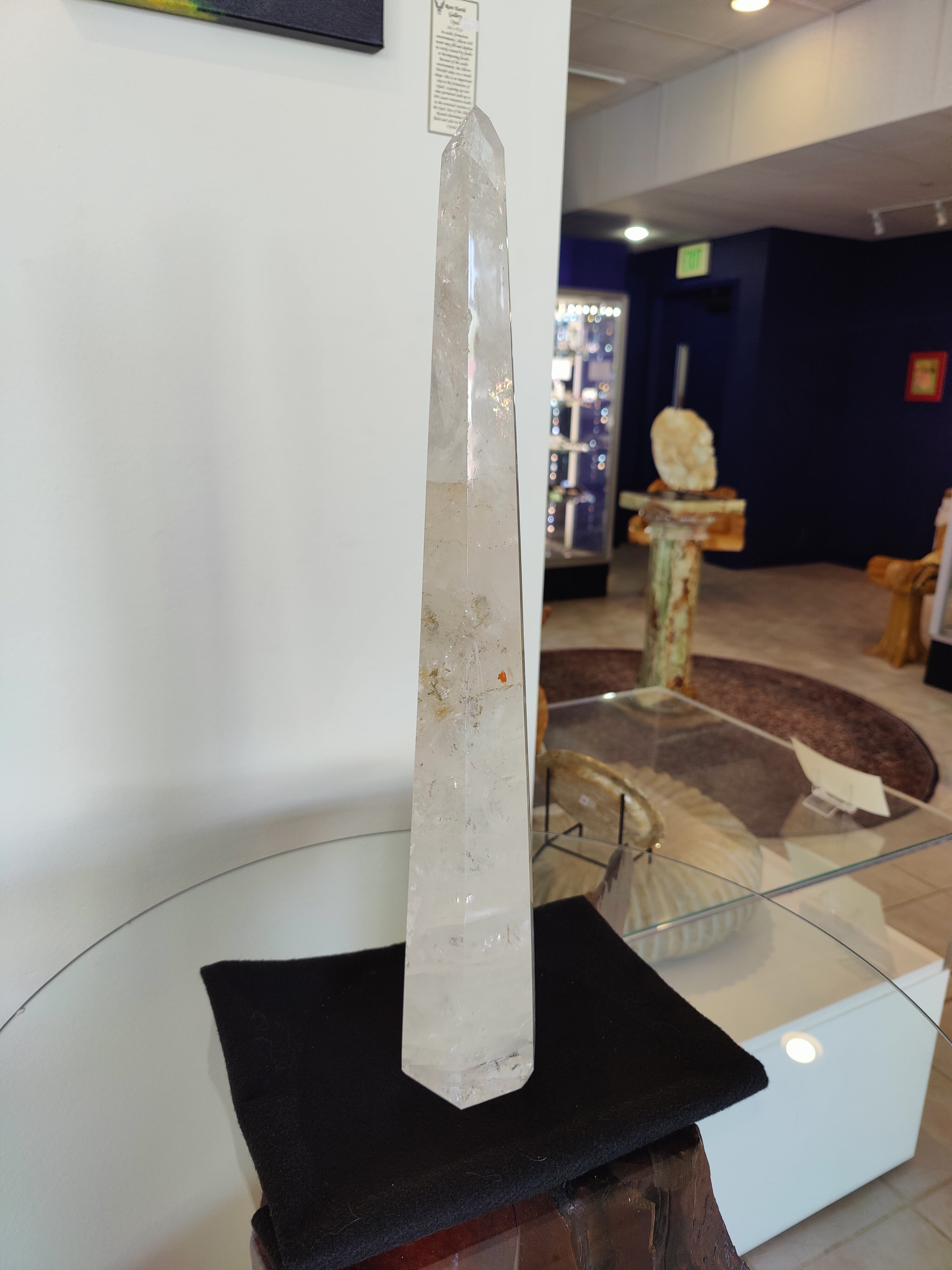 Clear Quartz Polished Obelisk Sculpture 3.35kg 20.5" | Rare Earth Gallery