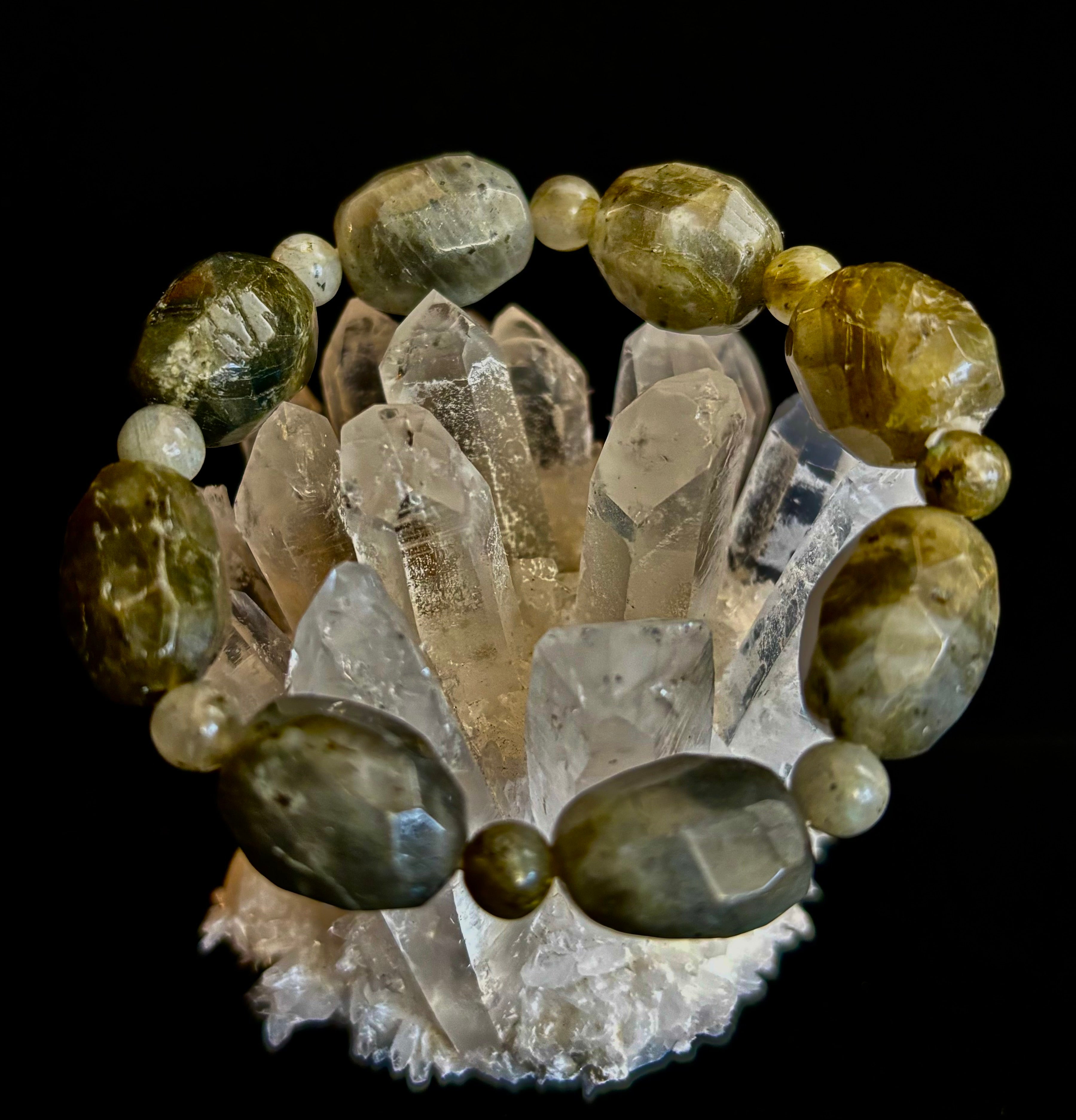 Earthbound Labradorite Nugget Bracelet – Reiki-Infused Limited Edition (Small–Medium Fit)