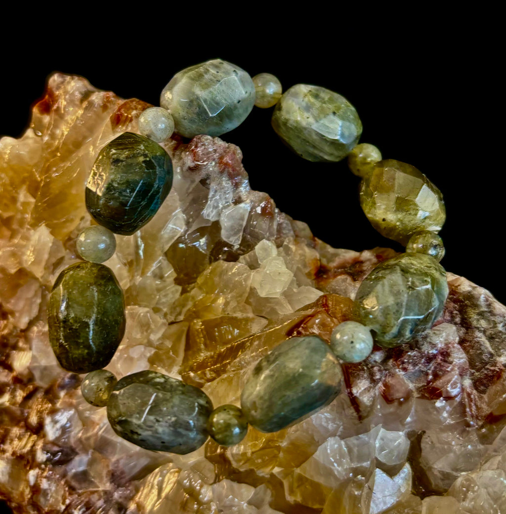 Earthbound Labradorite Nugget Bracelet – Reiki-Infused Limited Edition (Small–Medium Fit)