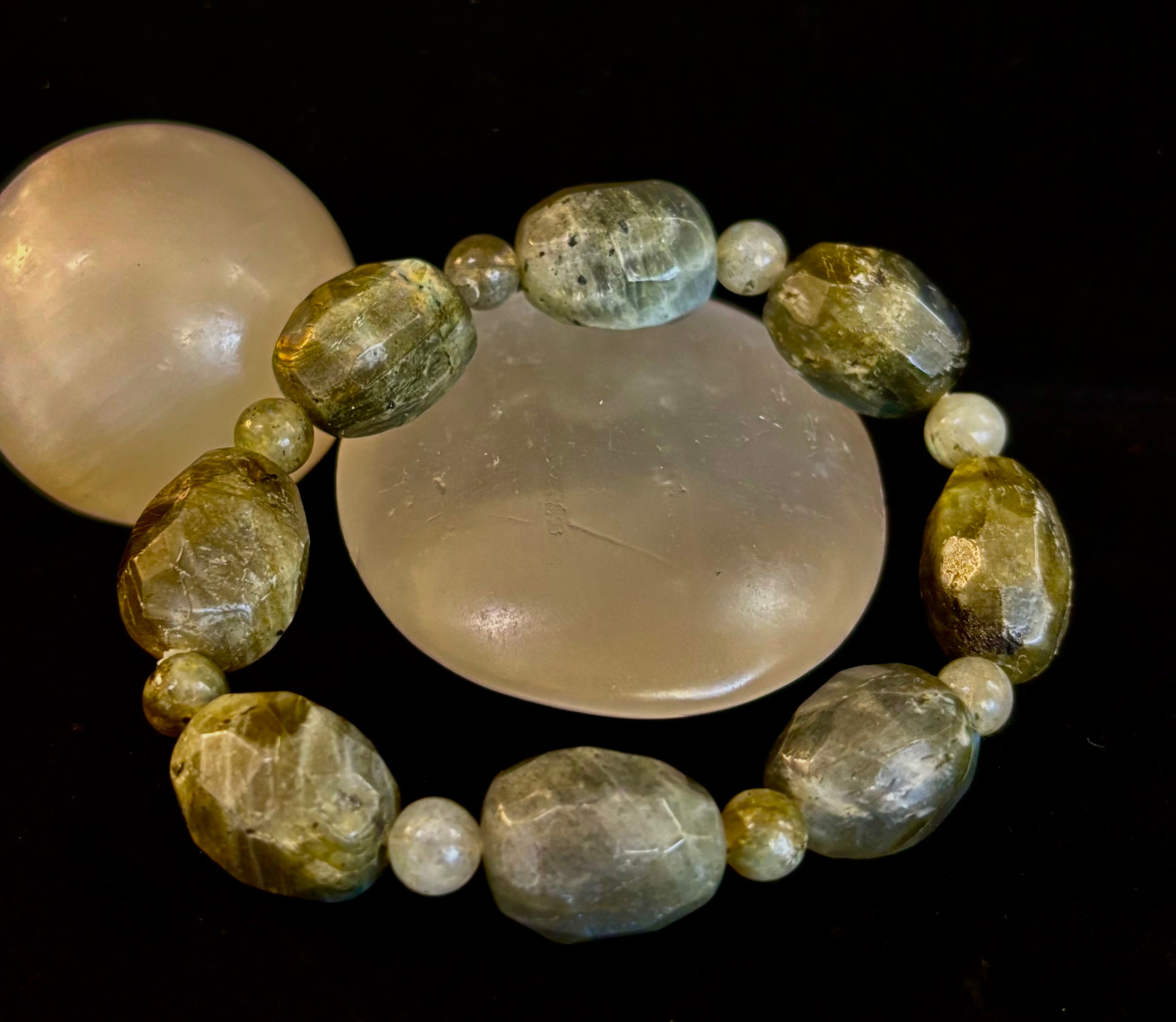 Earthbound Labradorite Nugget Bracelet – Reiki-Infused Limited Edition (Small–Medium Fit)