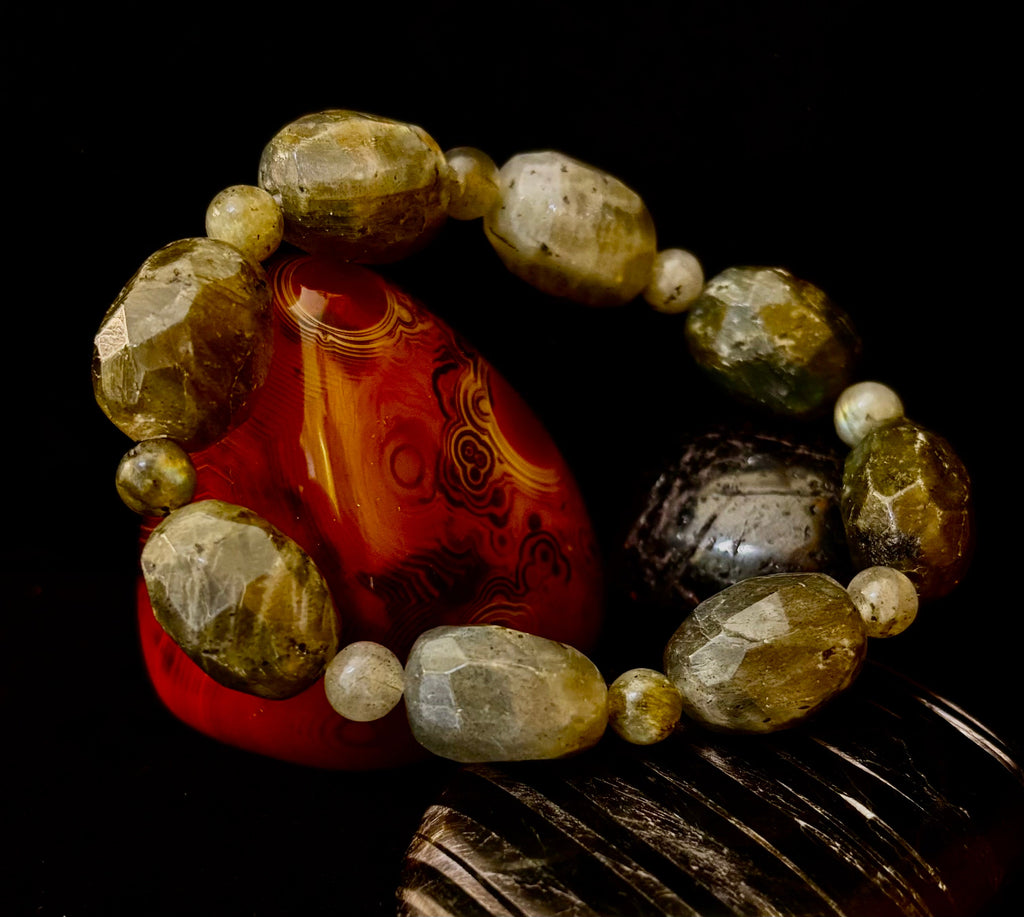 Earthbound Labradorite Nugget Bracelet – Reiki-Infused Limited Edition (Small–Medium Fit)