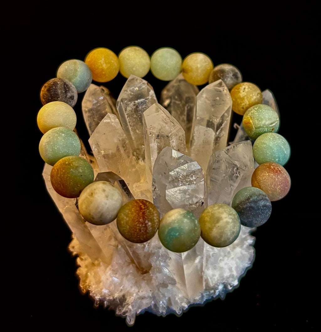 Serenity Flow Amazonite Bracelet – 10mm Matte Reiki-Infused Calm & Communication Stone (Medium Fit)