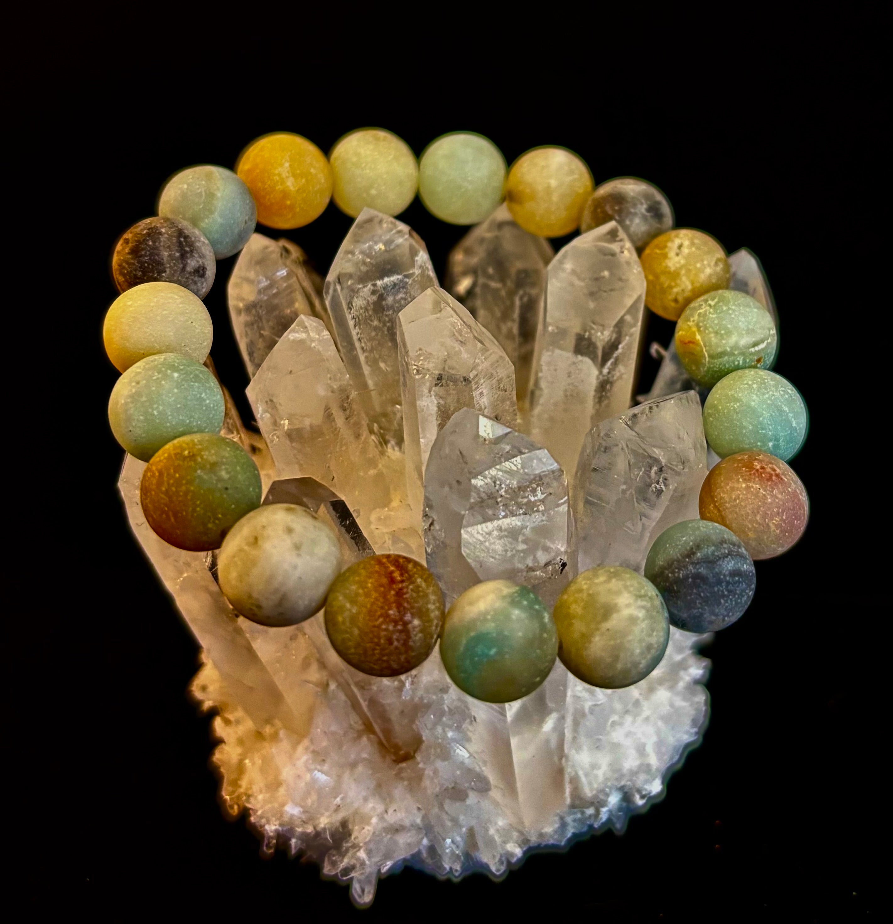 Serenity Flow Amazonite Bracelet – 10mm Matte Reiki-Infused Calm & Communication Stone (Medium Fit)