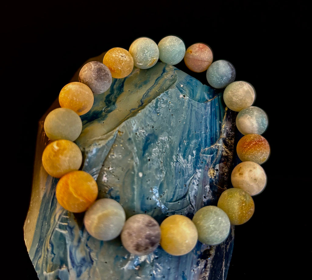 Serenity Flow Amazonite Bracelet – 10mm Matte Reiki-Infused Calm & Communication Stone (Medium Fit)