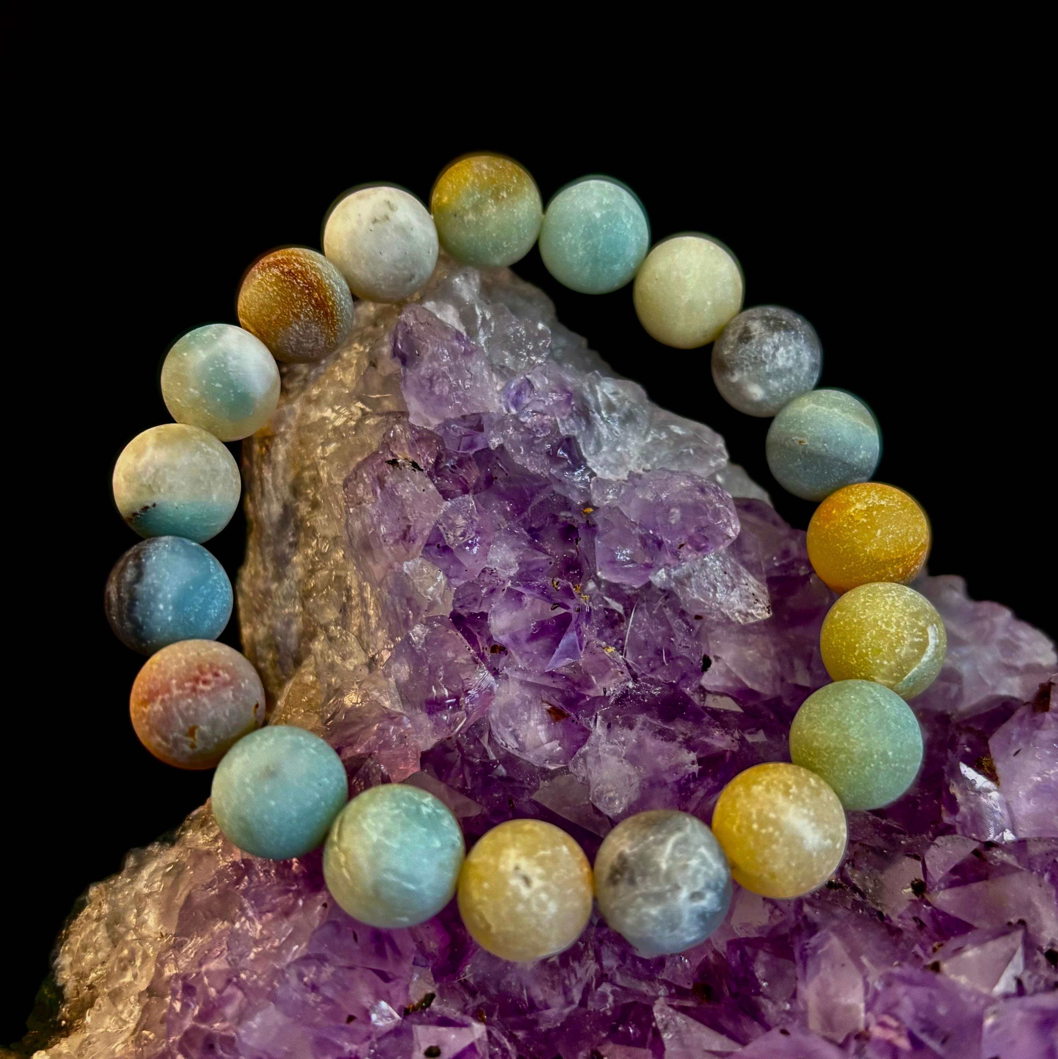 Serenity Flow Amazonite Bracelet – 10mm Matte Reiki-Infused Calm & Communication Stone (Medium Fit)