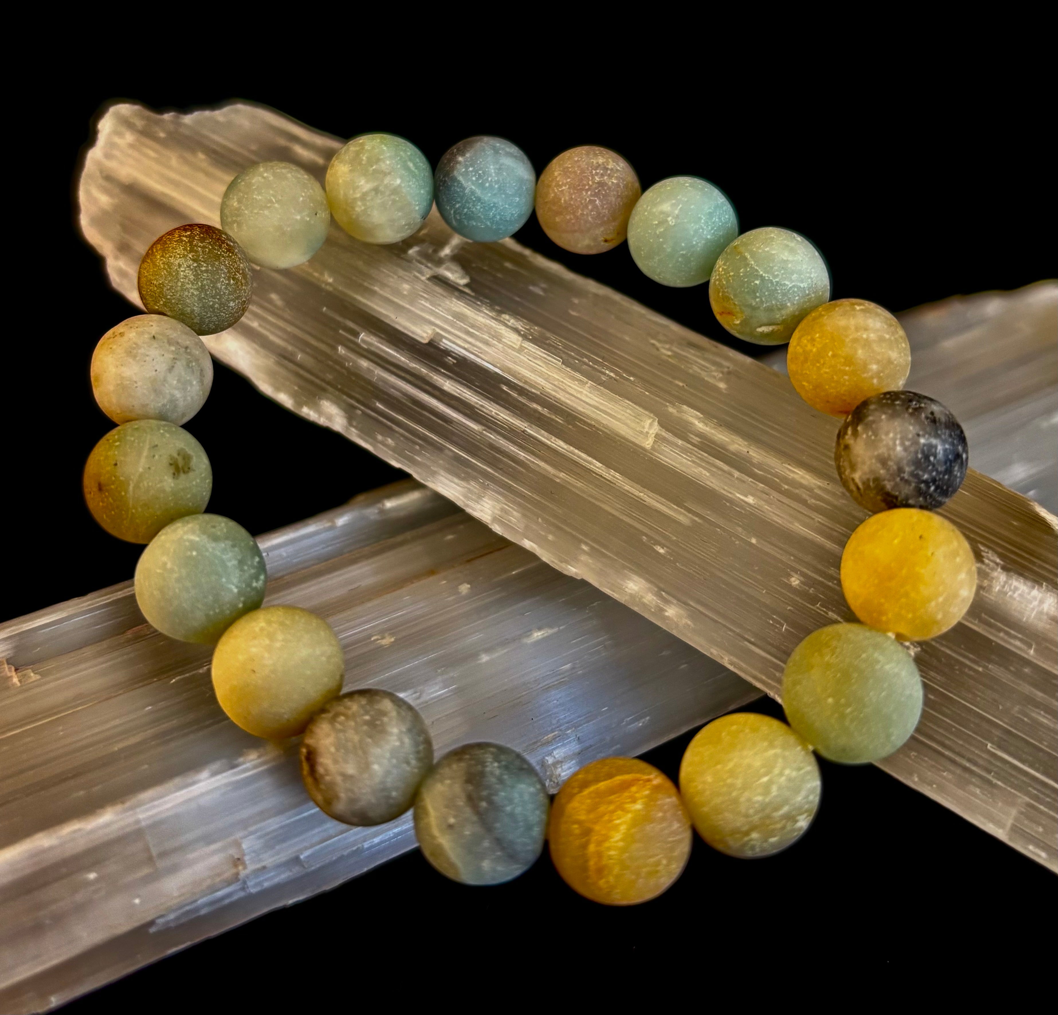 Serenity Flow Amazonite Bracelet – 10mm Matte Reiki-Infused Calm & Communication Stone (Medium Fit)