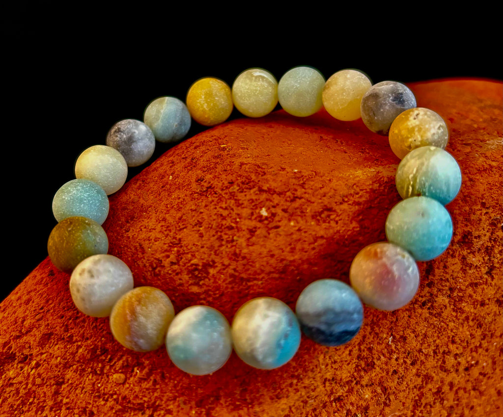 Serenity Flow Amazonite Bracelet – 10mm Matte Reiki-Infused Calm & Communication Stone (Medium Fit)
