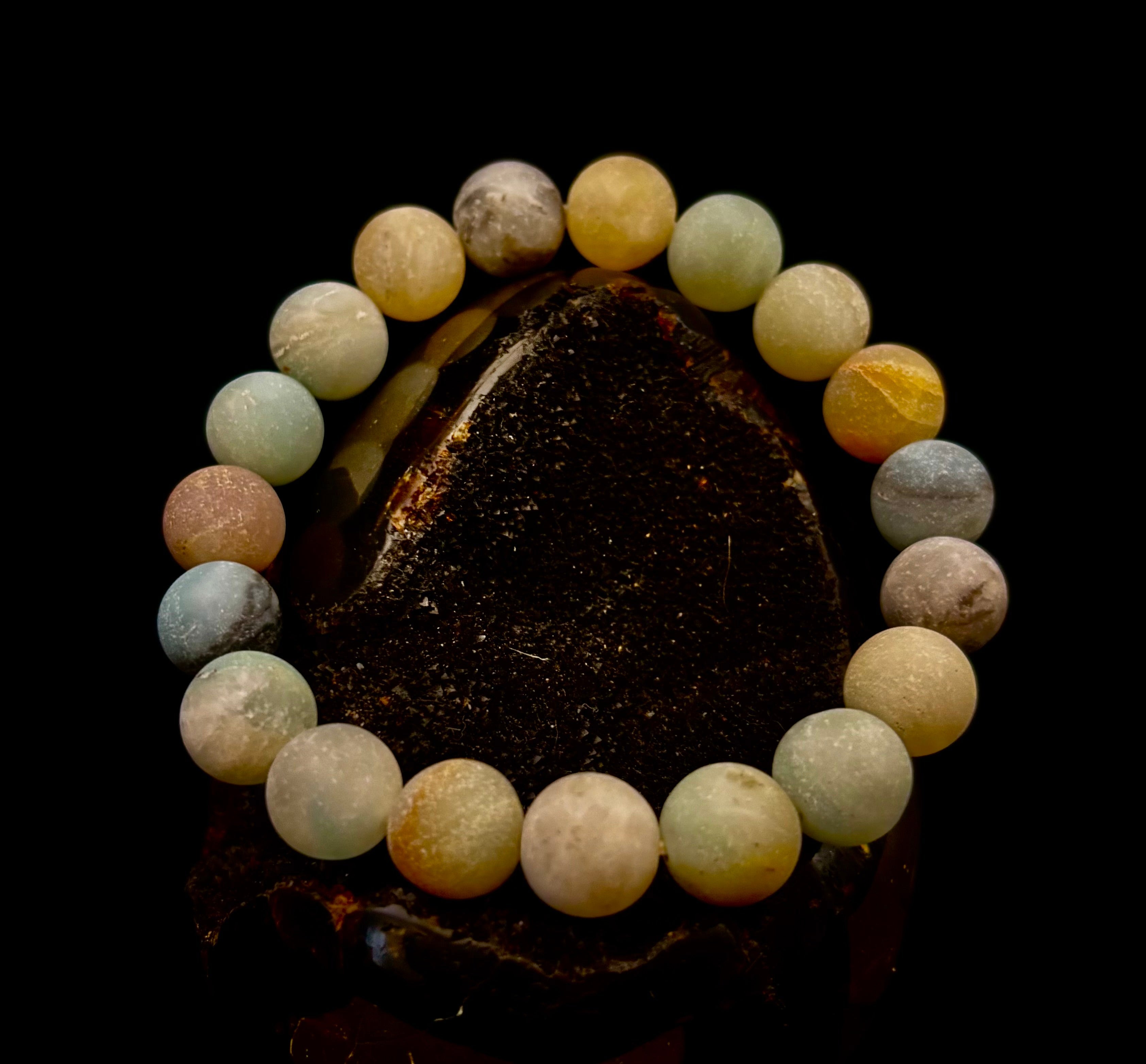 Serenity Flow Amazonite Bracelet – 10mm Matte Reiki-Infused Calm & Communication Stone (Medium Fit)