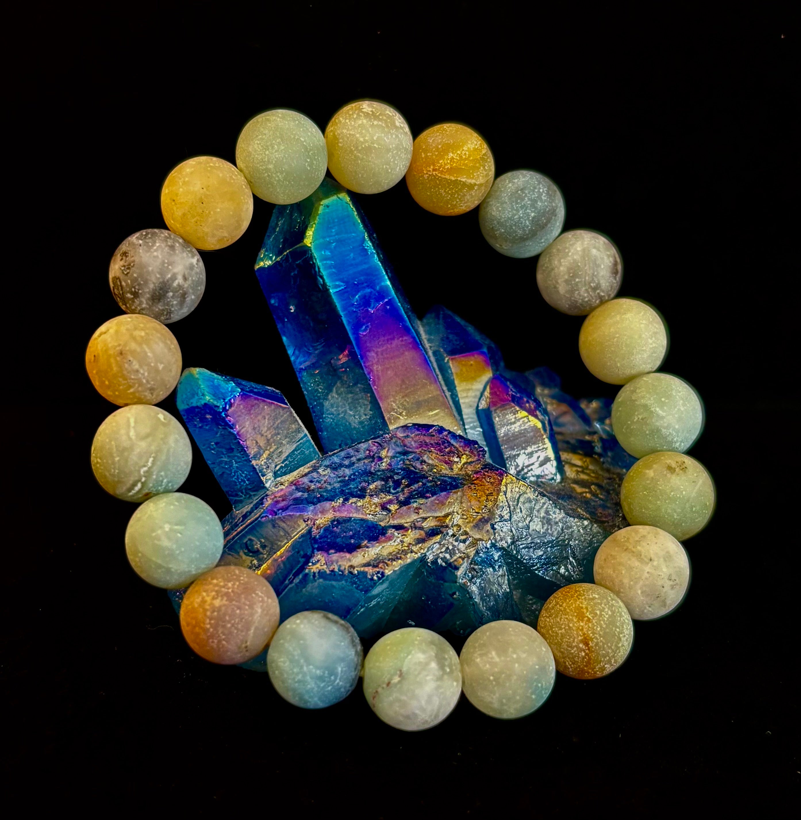 Serenity Flow Amazonite Bracelet – 10mm Matte Reiki-Infused Calm & Communication Stone (Medium Fit)