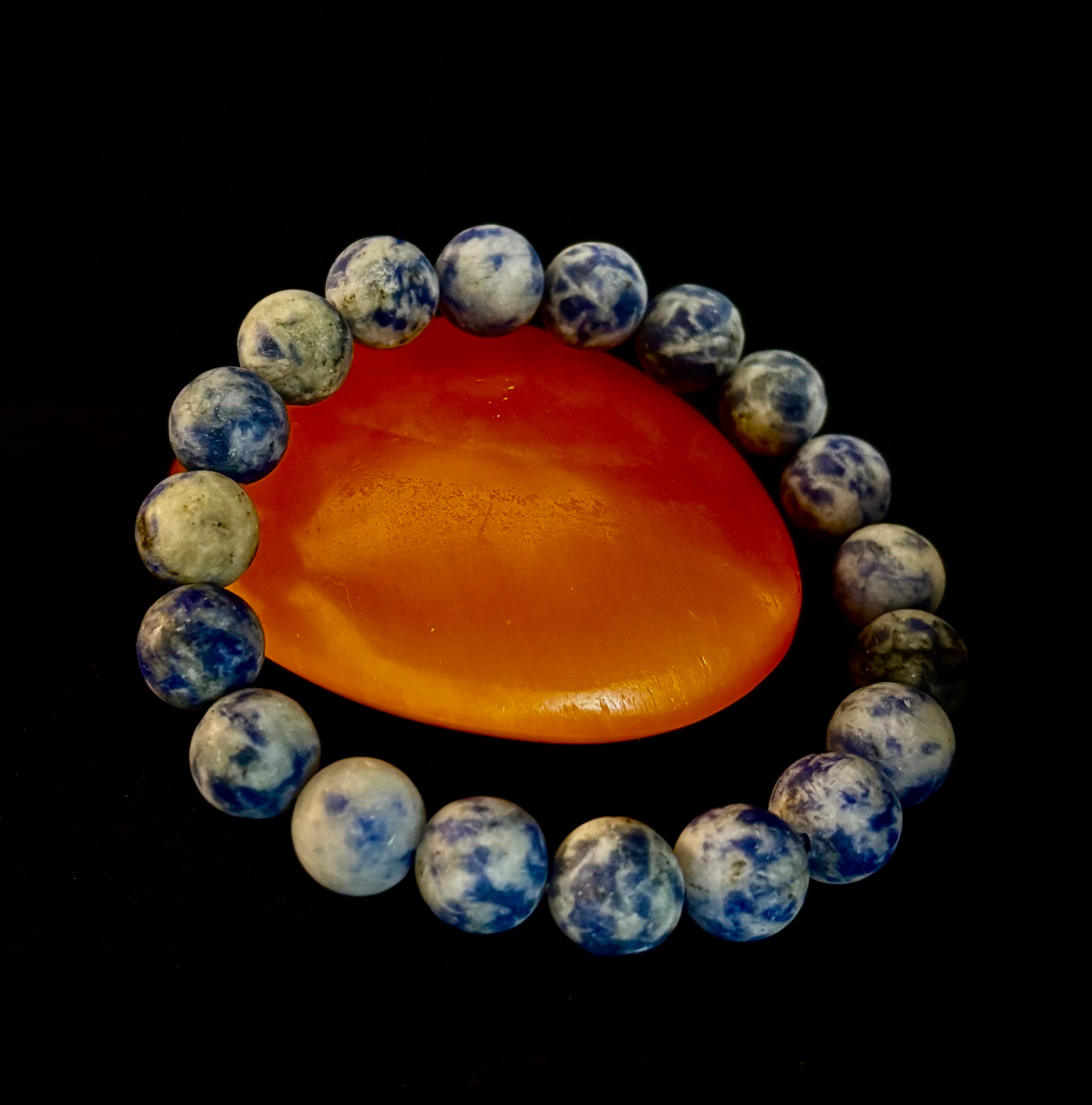 Clarity Stone Sodalite Bracelet – 10mm Matte Reiki-Infused Calm & Communication Power Bracelet (Medium–Large Fit)