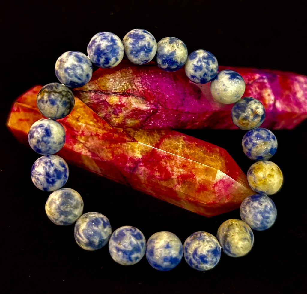 Clarity Stone Sodalite Bracelet – 10mm Matte Reiki-Infused Calm & Communication Power Bracelet (Medium–Large Fit)