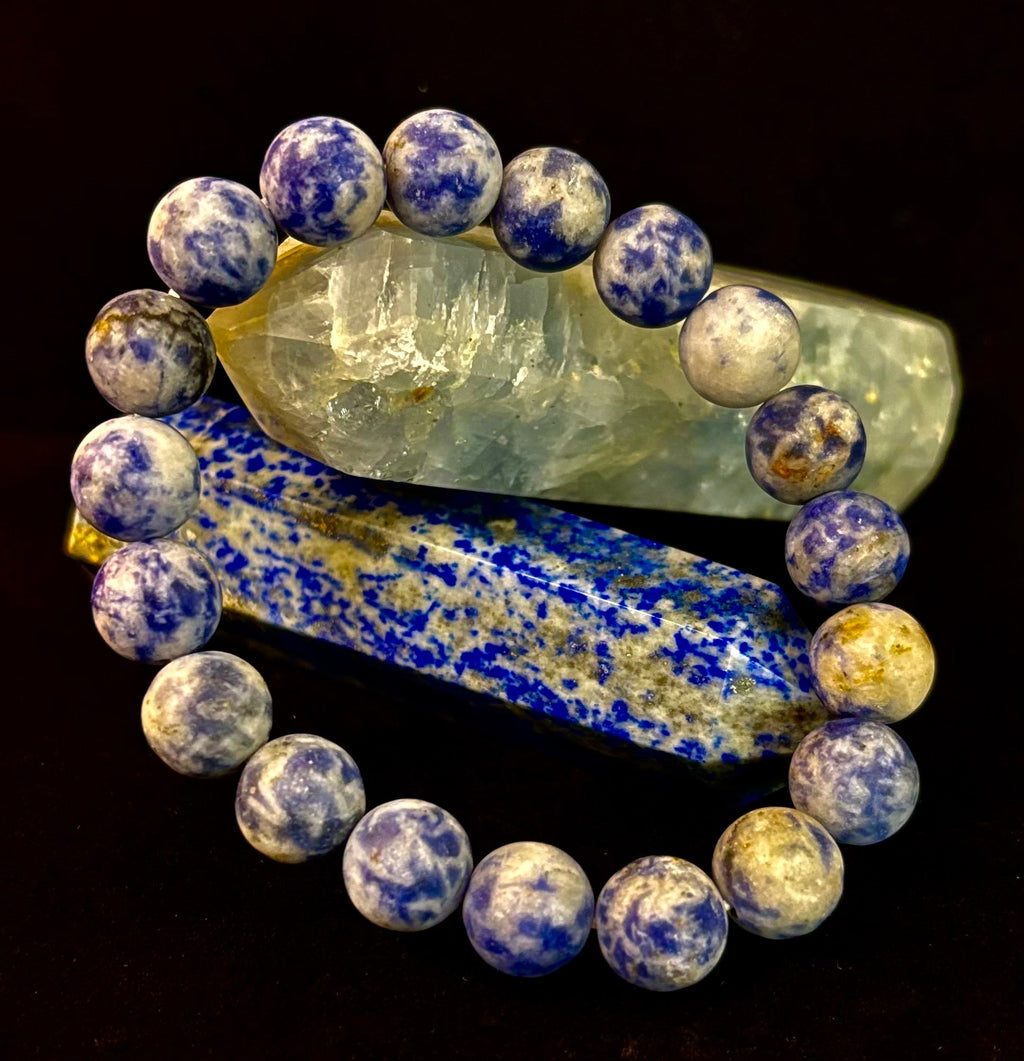 Clarity Stone Sodalite Bracelet – 10mm Matte Reiki-Infused Calm & Communication Power Bracelet (Medium–Large Fit)