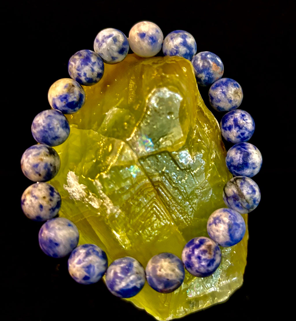 Clarity Stone Sodalite Bracelet – 10mm Matte Reiki-Infused Calm & Communication Power Bracelet (Medium–Large Fit)