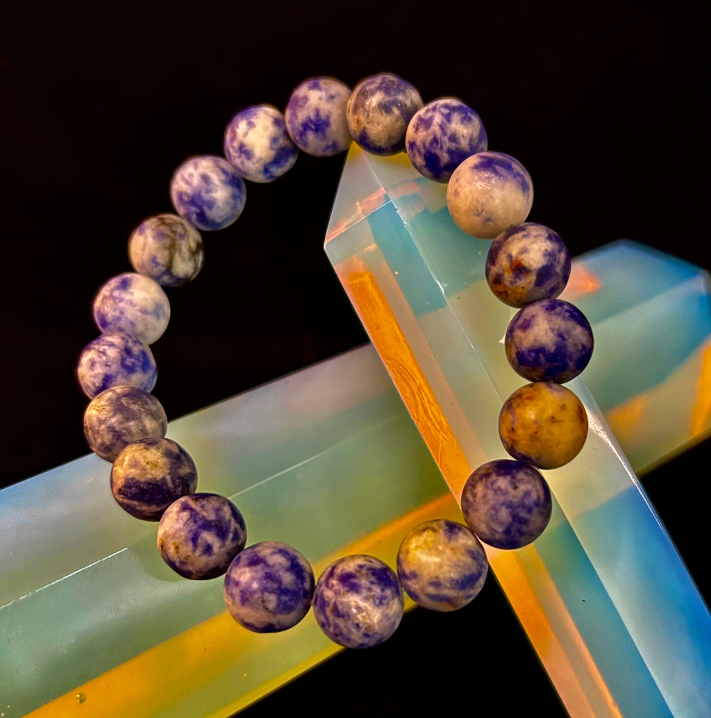 Clarity Stone Sodalite Bracelet – 10mm Matte Reiki-Infused Calm & Communication Power Bracelet (Medium–Large Fit)