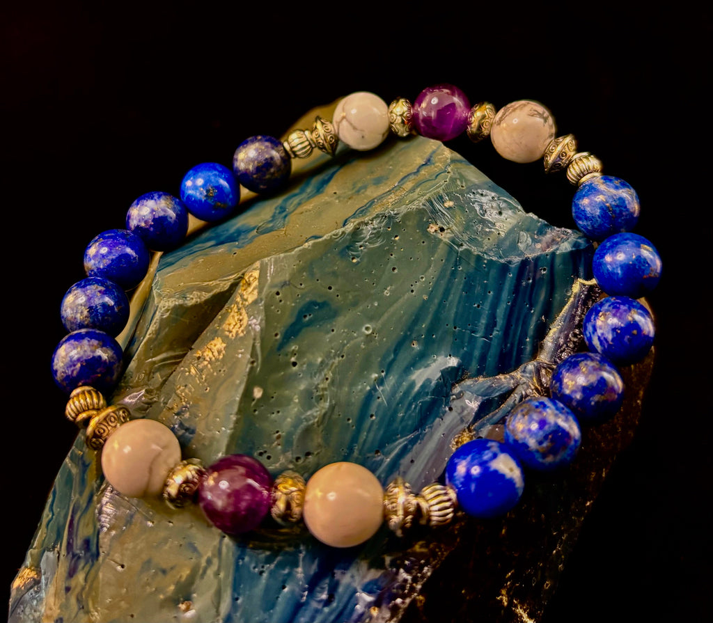 Clear Mind Mental Clarity Bracelet – Howlite, Lapis & Amethyst