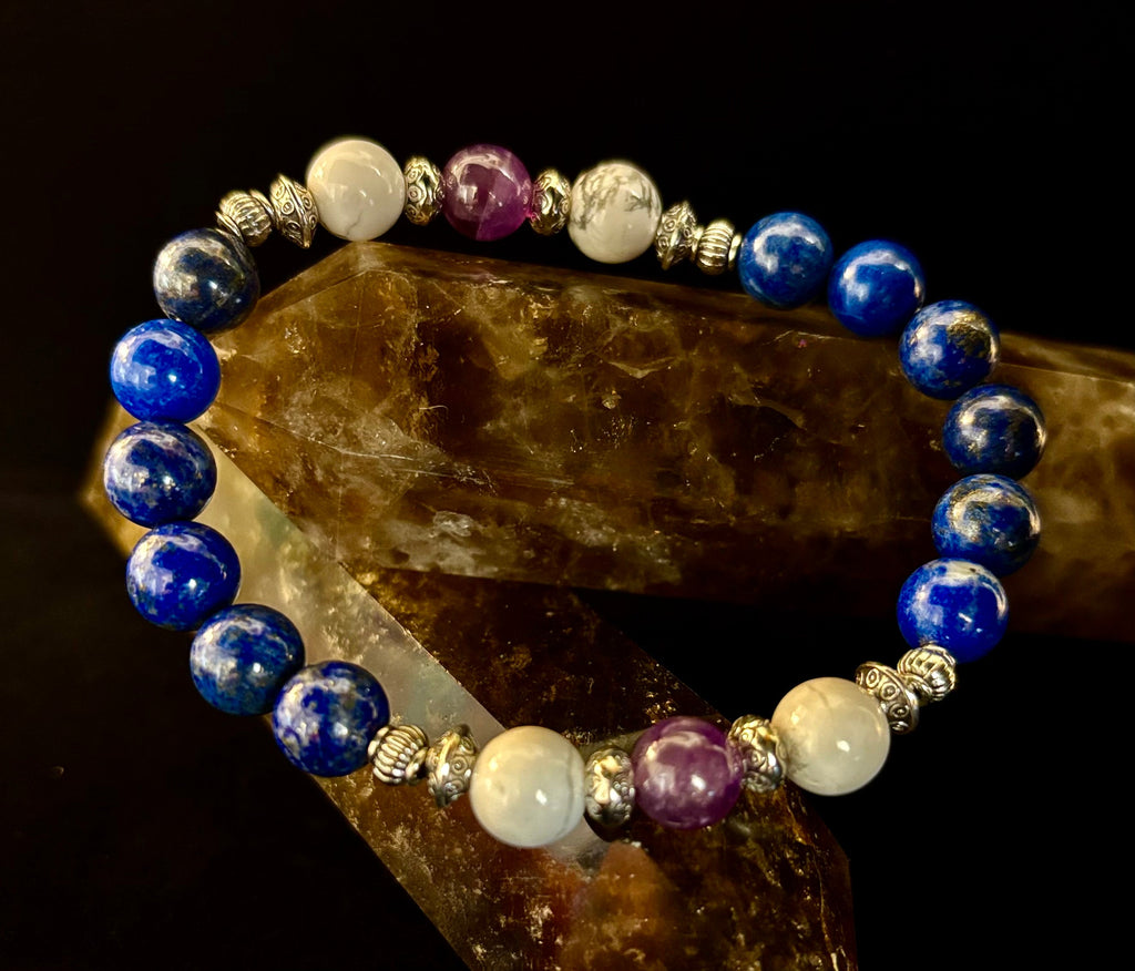 Clear Mind Mental Clarity Bracelet – Howlite, Lapis & Amethyst
