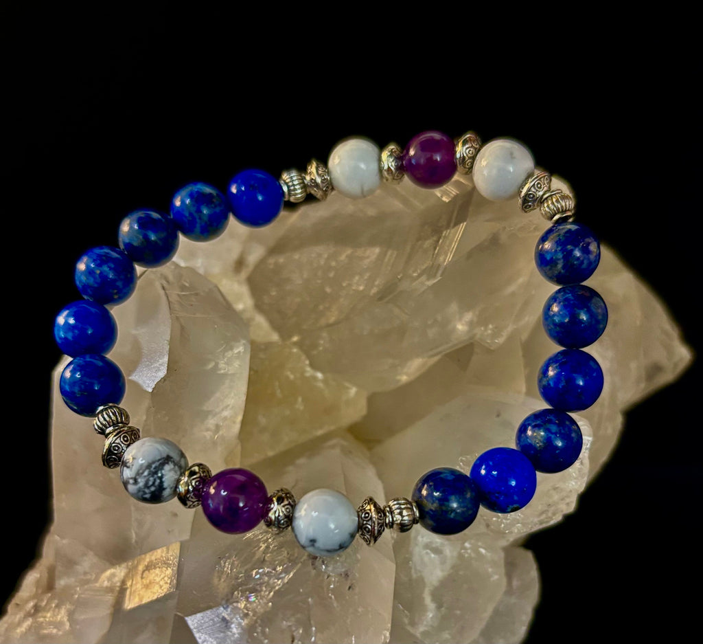 Clear Mind Mental Clarity Bracelet – Howlite, Lapis & Amethyst