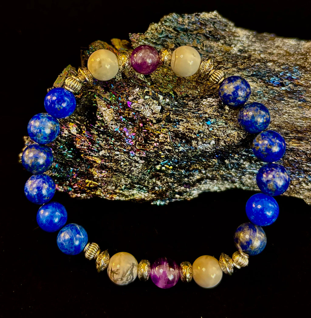 Clear Mind Mental Clarity Bracelet – Howlite, Lapis & Amethyst