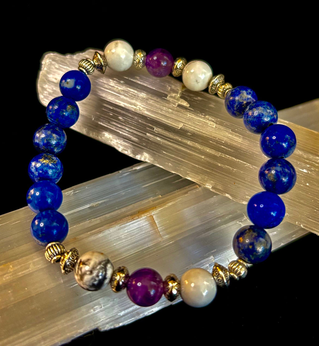 Clear Mind Mental Clarity Bracelet – Howlite, Lapis & Amethyst