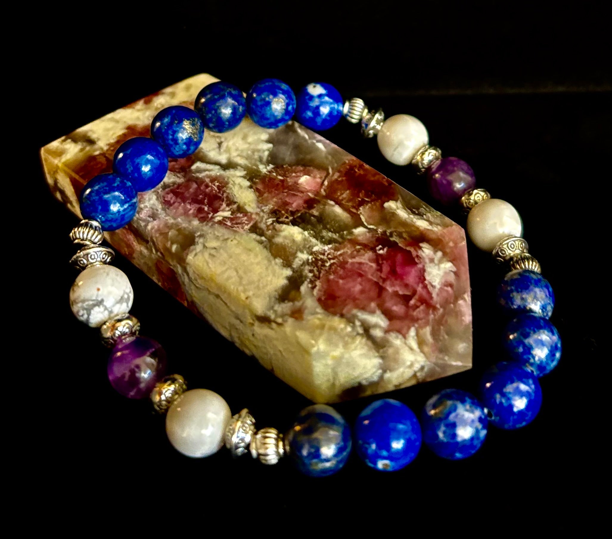 Clear Mind Mental Clarity Bracelet – Howlite, Lapis & Amethyst