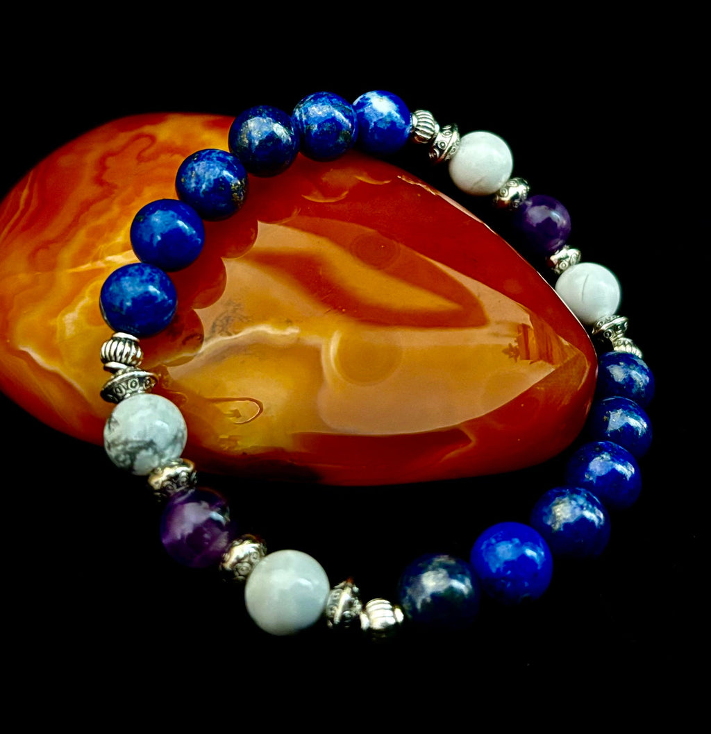 Clear Mind Mental Clarity Bracelet – Howlite, Lapis & Amethyst