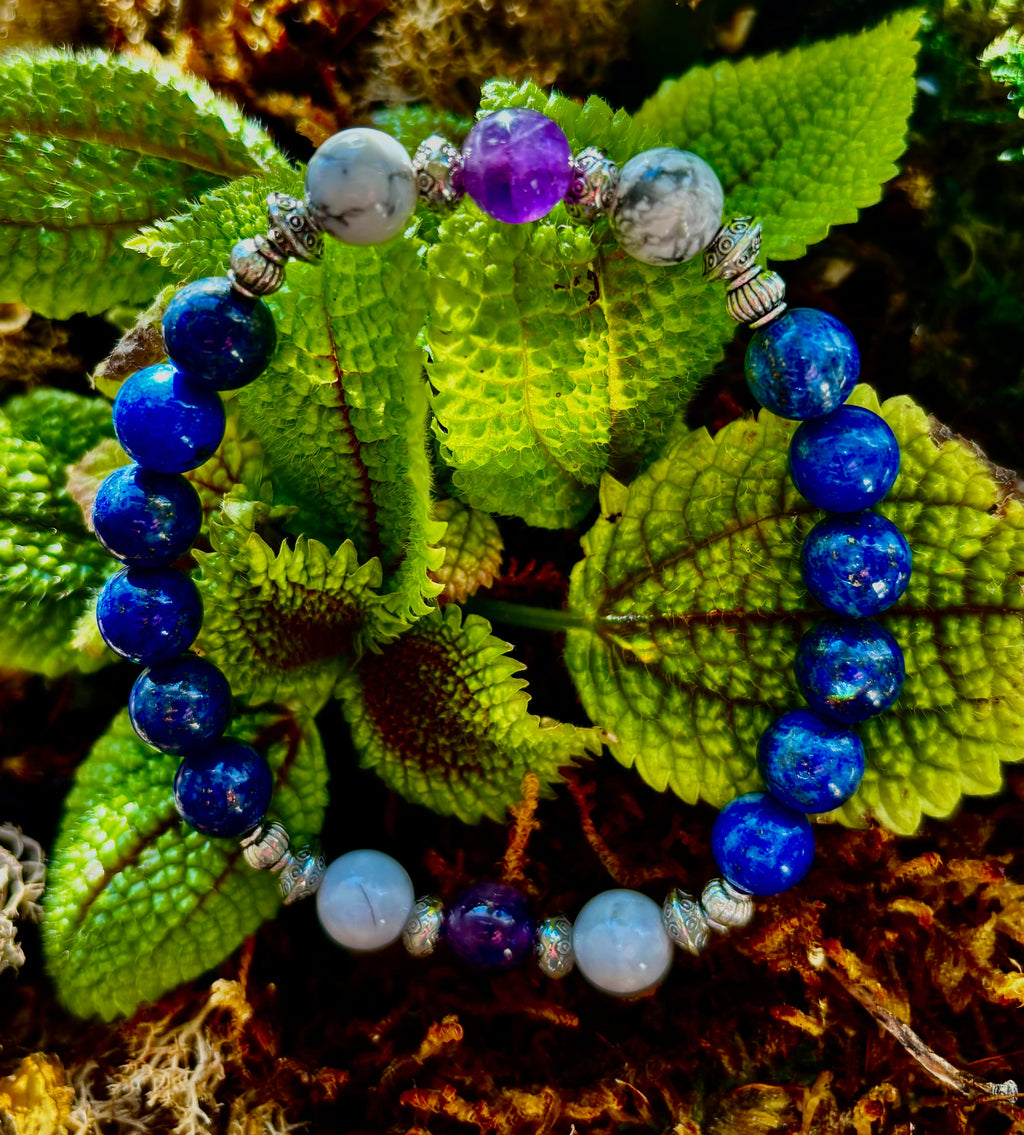 Clear Mind Mental Clarity Bracelet – Howlite, Lapis & Amethyst