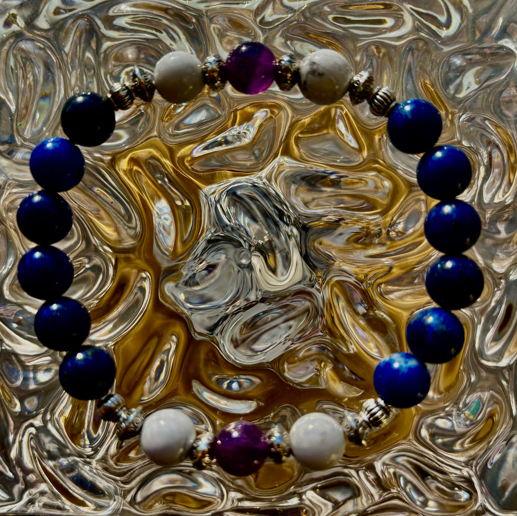 Clear Mind Mental Clarity Bracelet – Howlite, Lapis & Amethyst