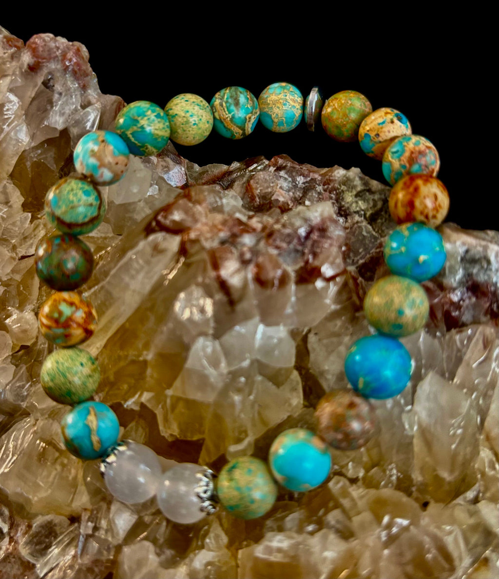 ✨ Sacred Balance Bracelet – Imperial Jasper & Selenite