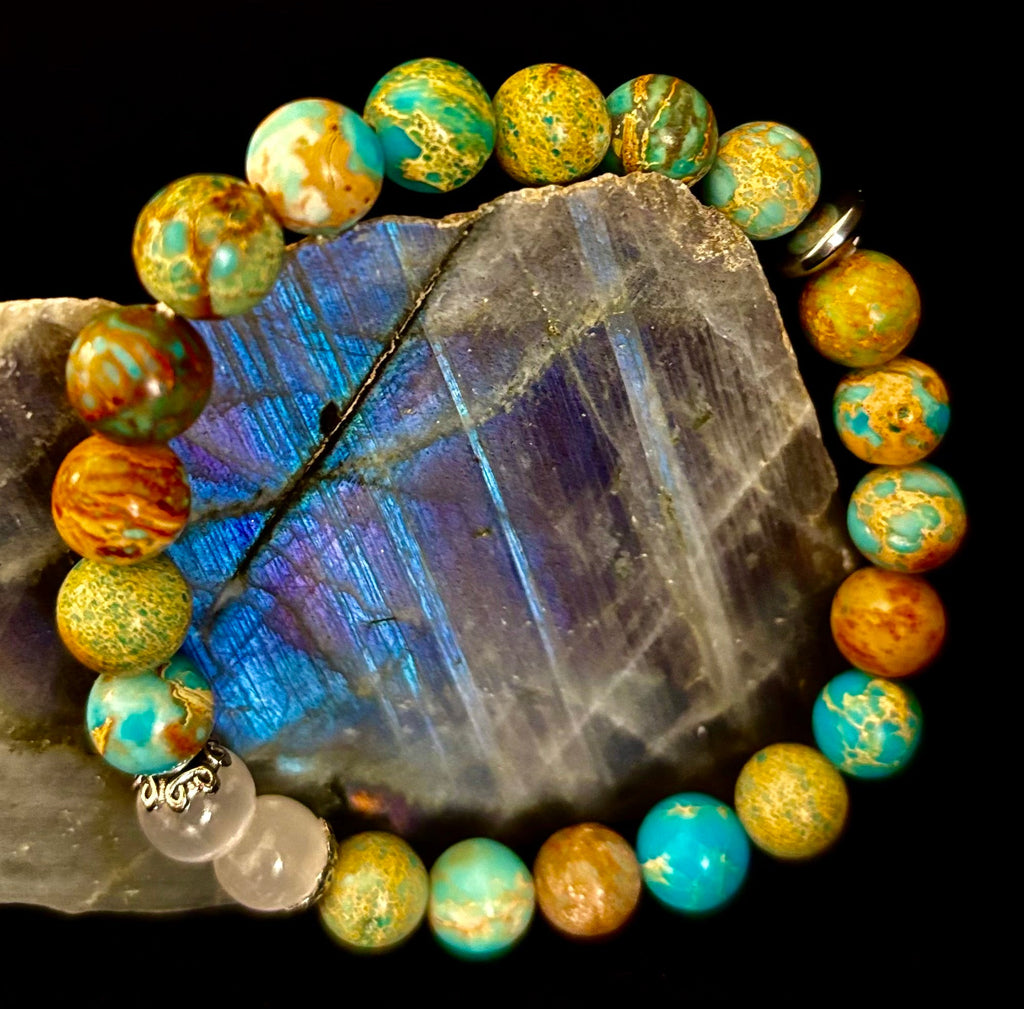 ✨ Sacred Balance Bracelet – Imperial Jasper & Selenite