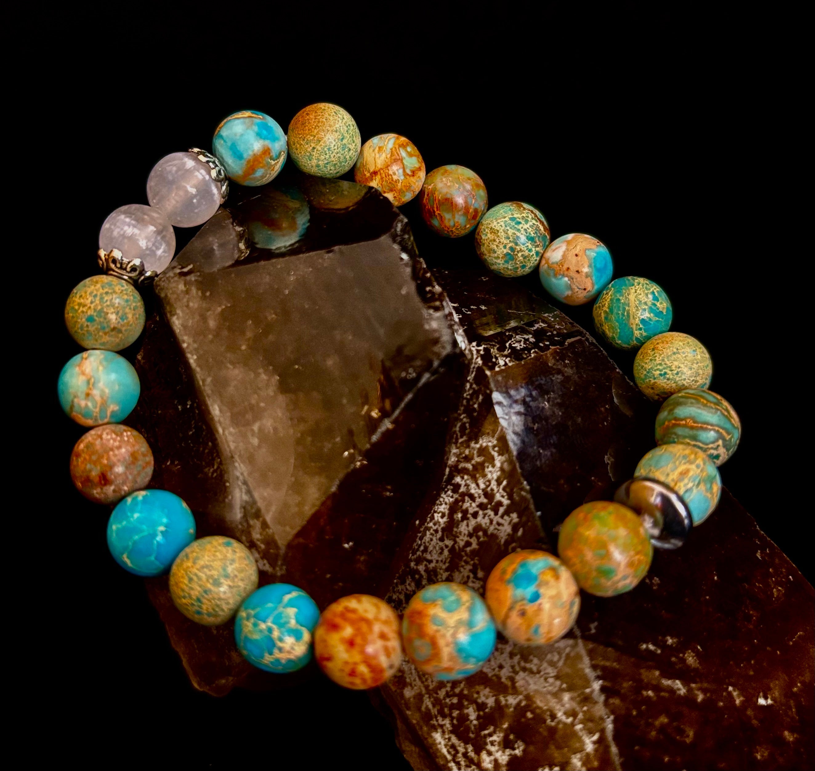 ✨ Sacred Balance Bracelet – Imperial Jasper & Selenite