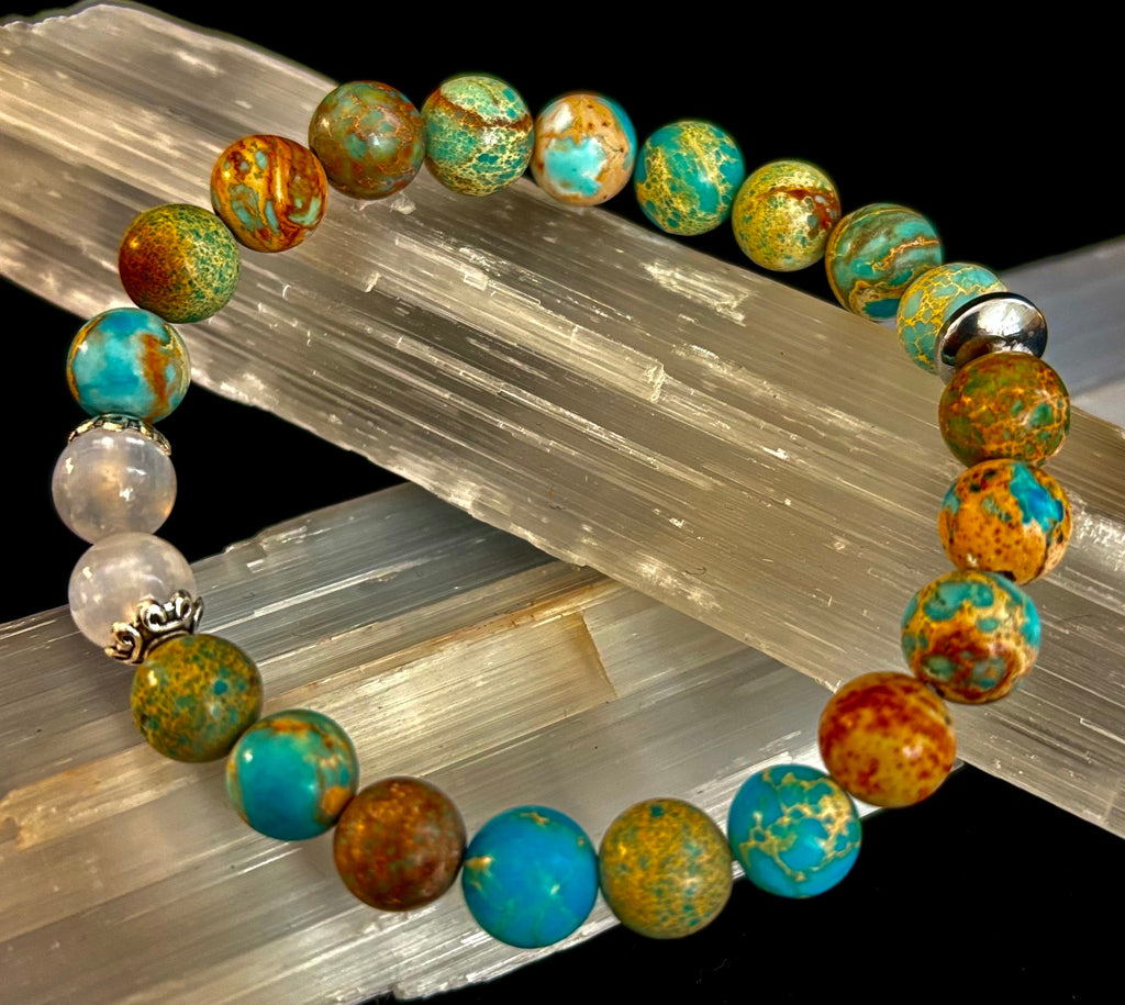 ✨ Sacred Balance Bracelet – Imperial Jasper & Selenite