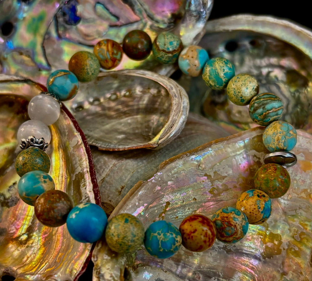 ✨ Sacred Balance Bracelet – Imperial Jasper & Selenite