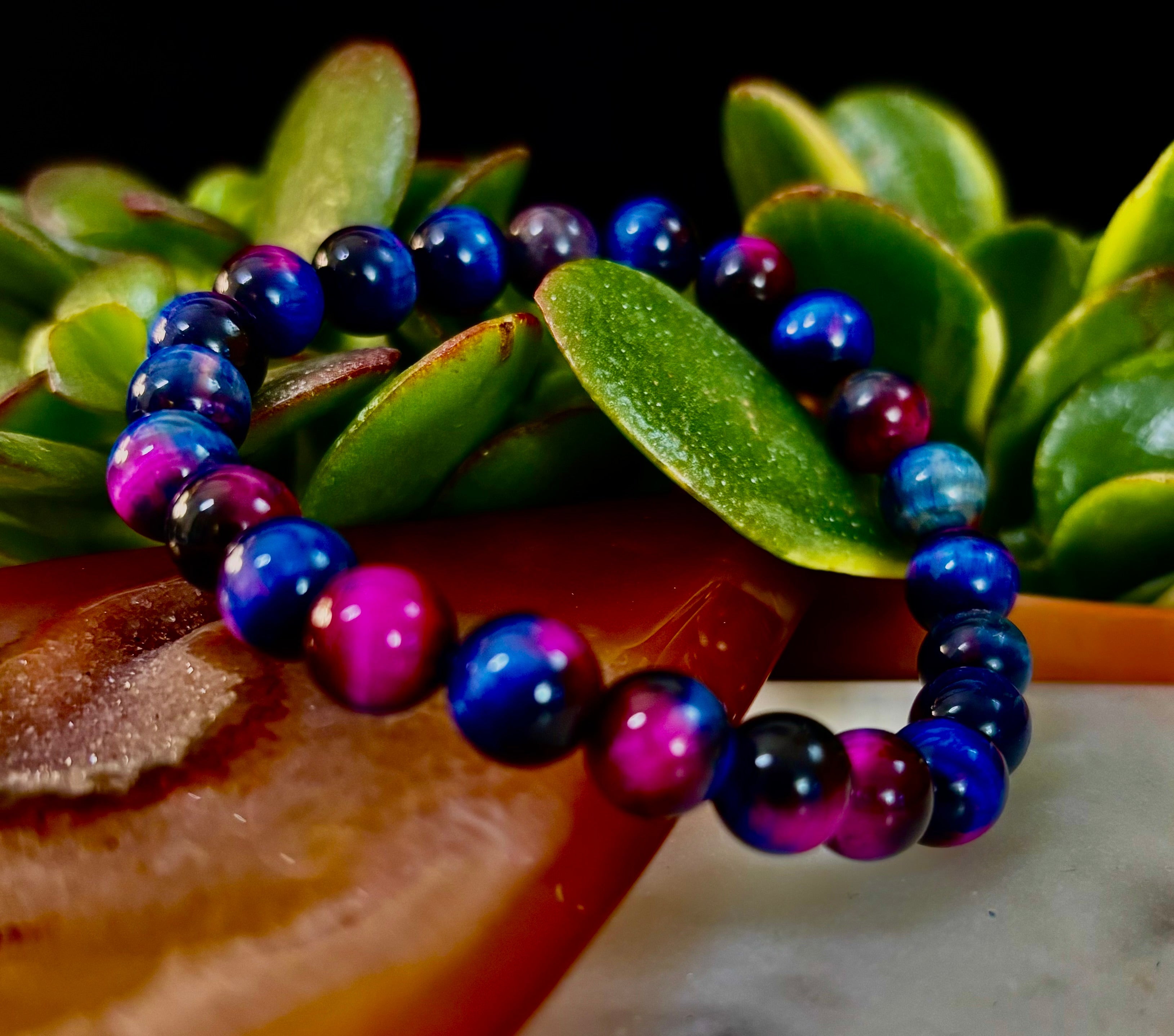 Galaxy Tiger Eye Bracelet – Energy, Confidence & Protection | Medium & Large Wrist Fit