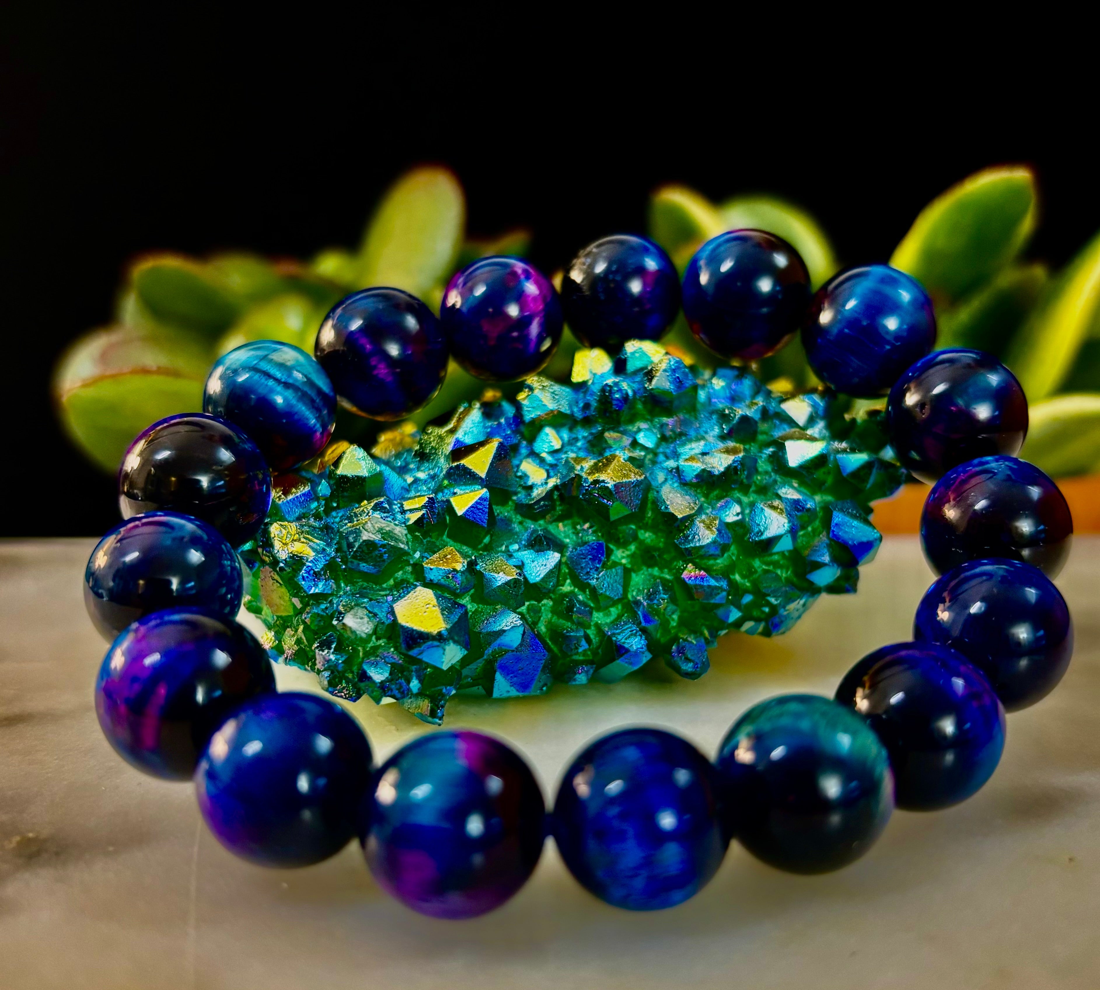 Galaxy Tiger Eye Bracelet – Energy, Confidence & Protection | Medium & Large Wrist Fit