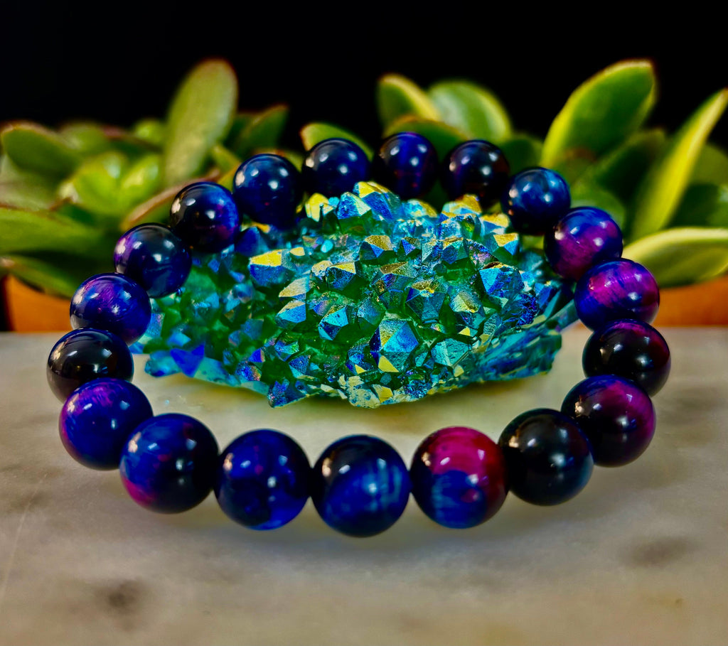 Galaxy Tiger Eye Bracelet – Energy, Confidence & Protection | Medium & Large Wrist Fit