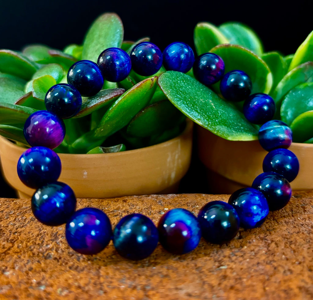 Galaxy Tiger Eye Bracelet – Energy, Confidence & Protection | Medium & Large Wrist Fit