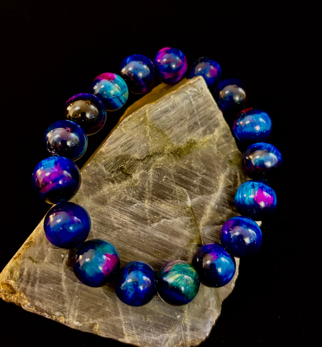 Galaxy Tiger Eye Bracelet – Energy, Confidence & Protection | Medium & Large Wrist Fit