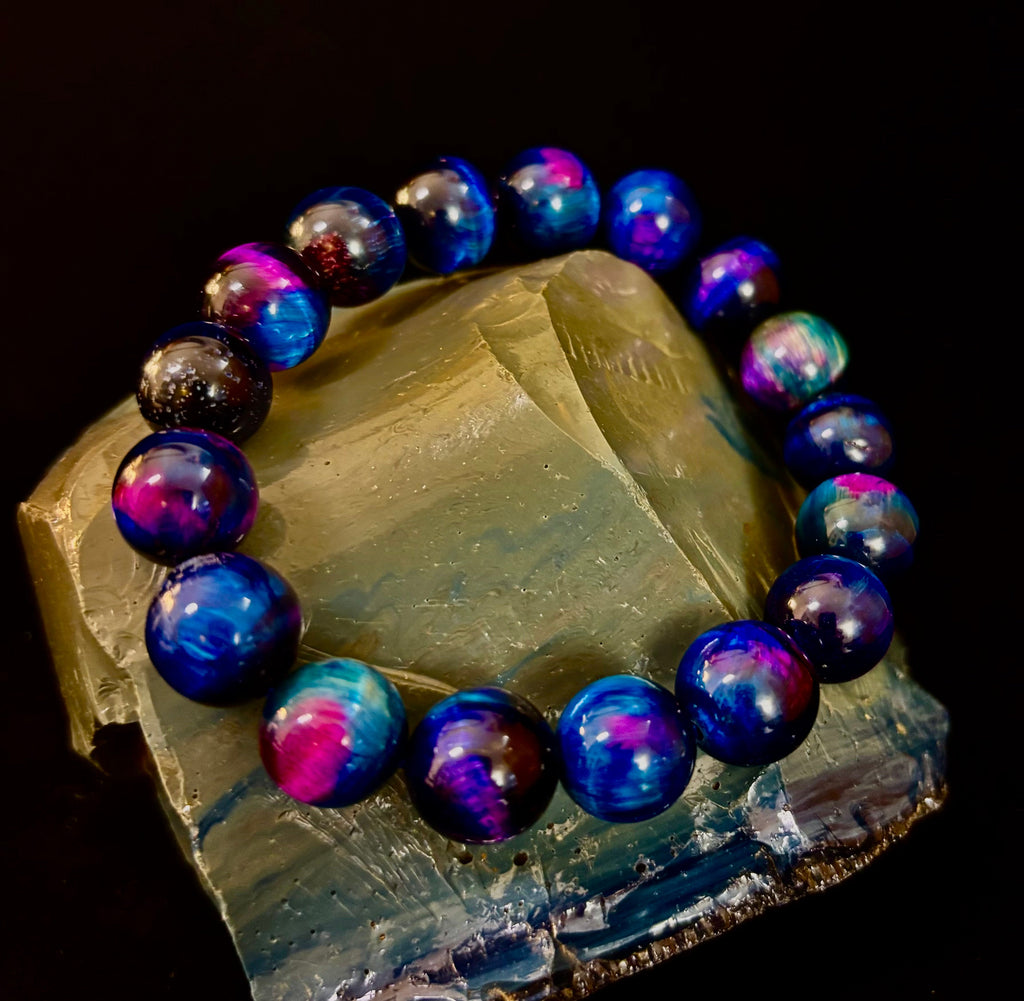 Galaxy Tiger Eye Bracelet – Energy, Confidence & Protection | Medium & Large Wrist Fit