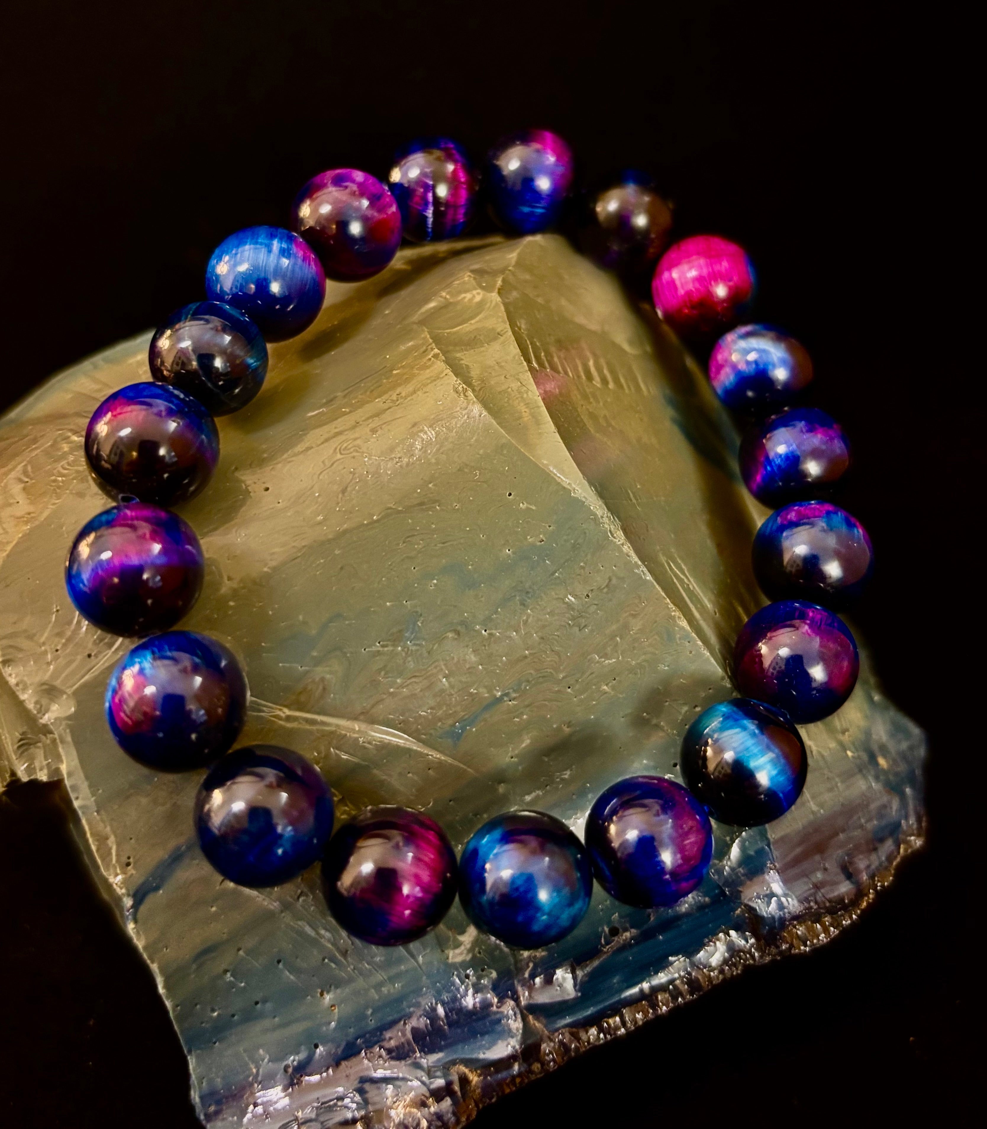 Galaxy Tiger Eye Bracelet – Energy, Confidence & Protection | Medium & Large Wrist Fit