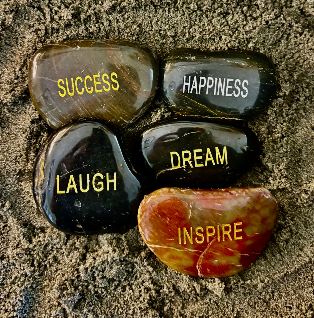 Intention Energy Stones – Engraved River Rock Collection (Larger sized, and gift bagged!)