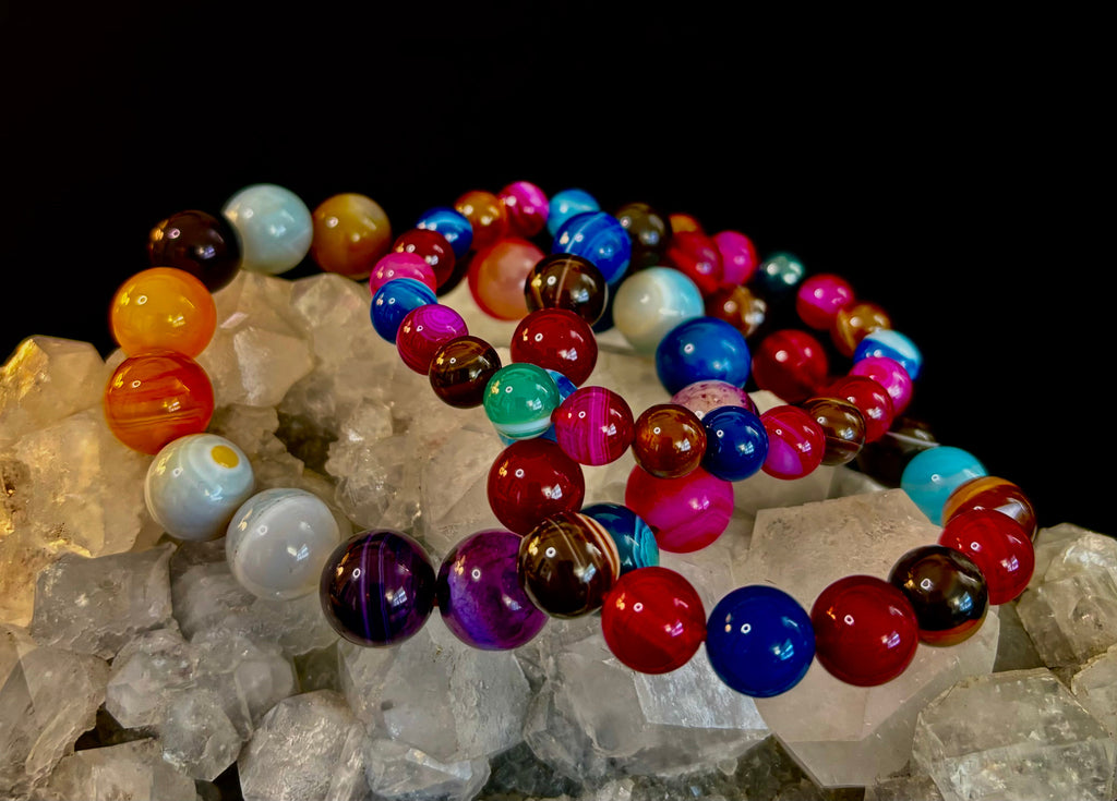 Happy Vibes Banded Agate Bracelet 🌈✨