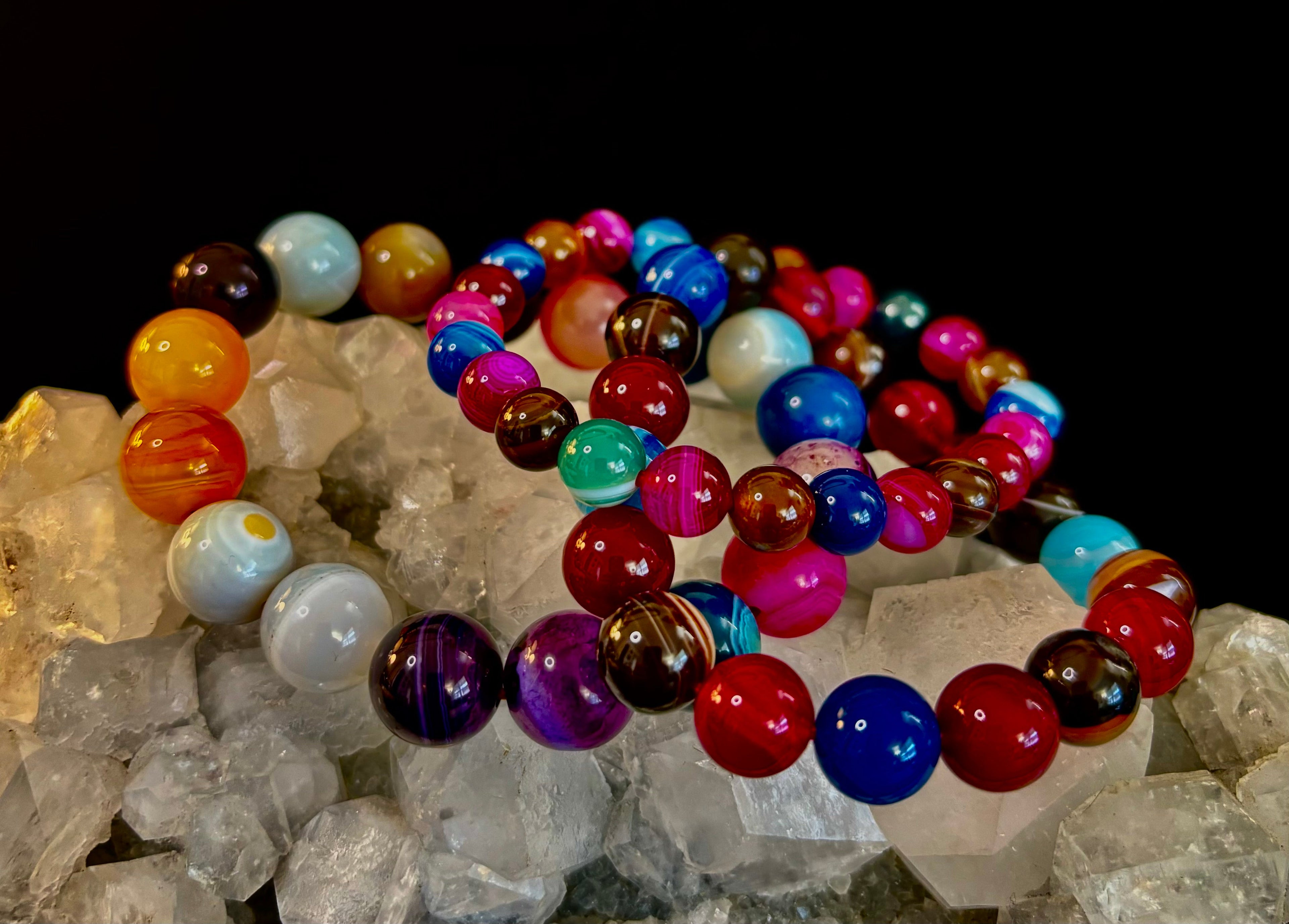Happy Vibes Banded Agate Bracelet 🌈✨