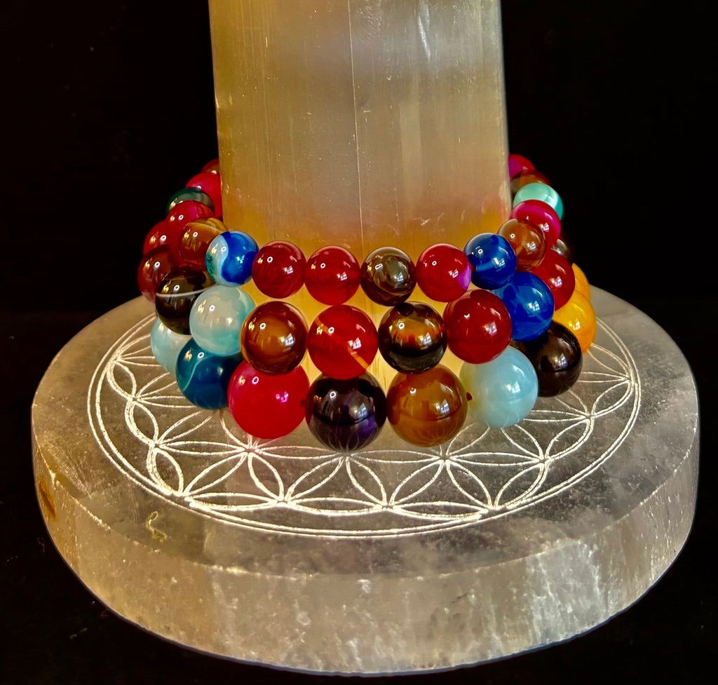 Happy Vibes Banded Agate Bracelet 🌈✨