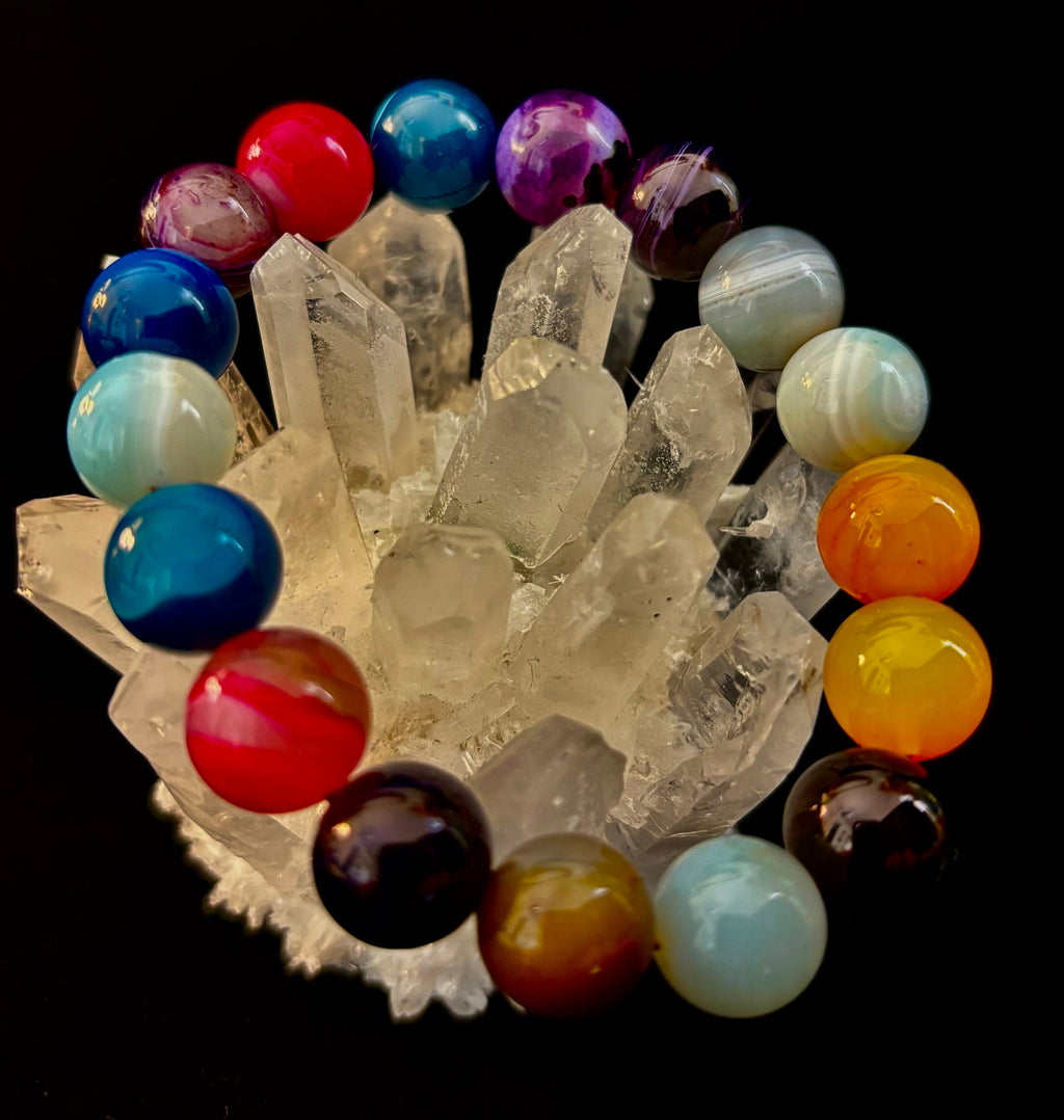 Happy Vibes Banded Agate Bracelet 🌈✨