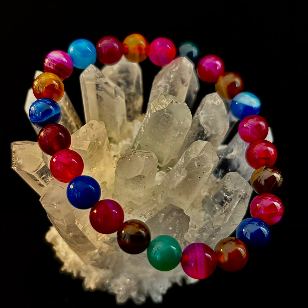 Happy Vibes Banded Agate Bracelet 🌈✨
