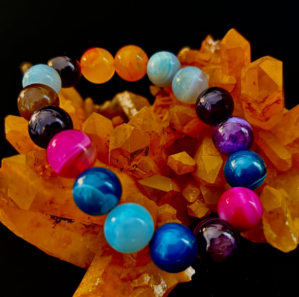 Happy Vibes Banded Agate Bracelet 🌈✨