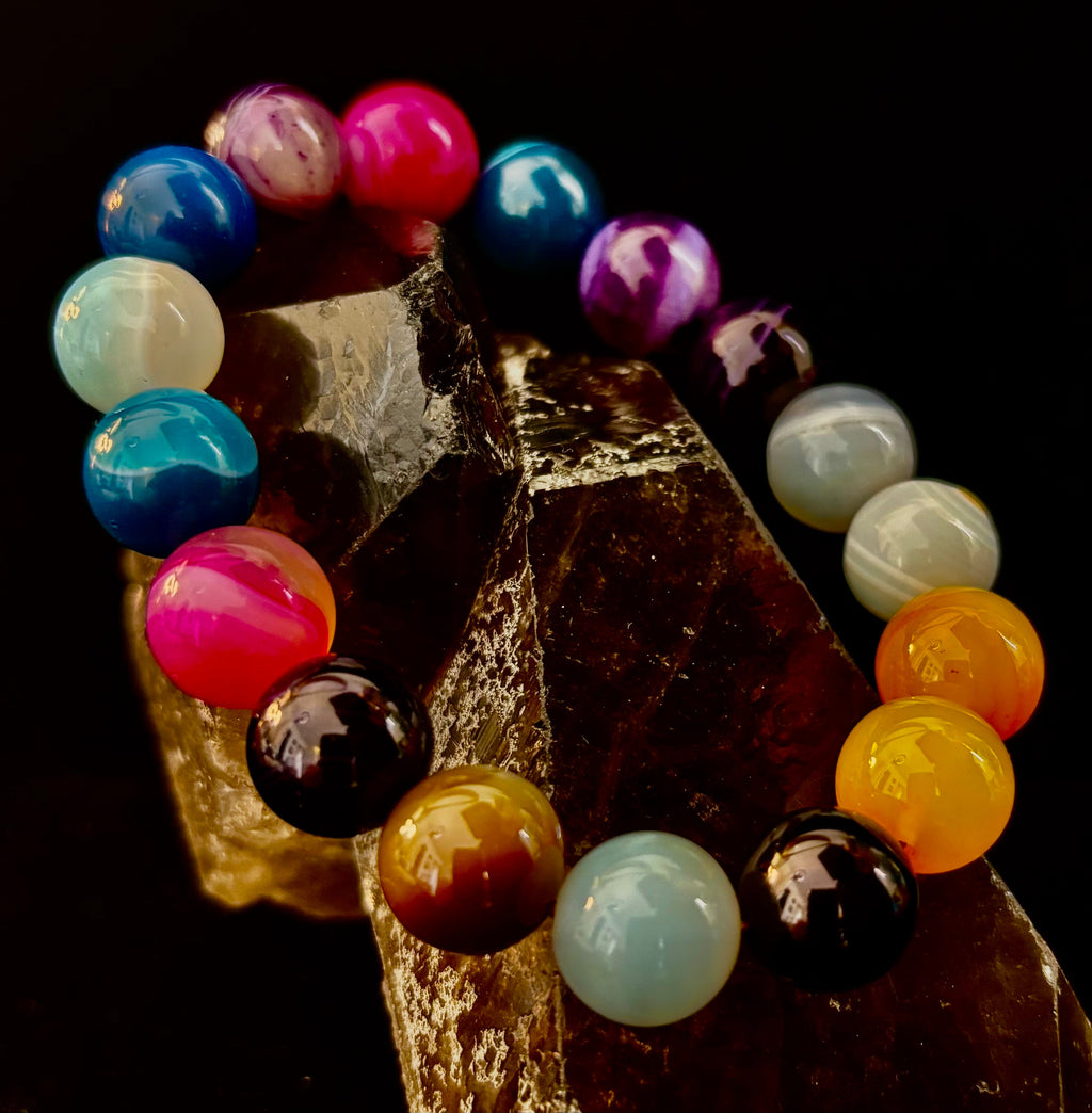 Happy Vibes Banded Agate Bracelet 🌈✨