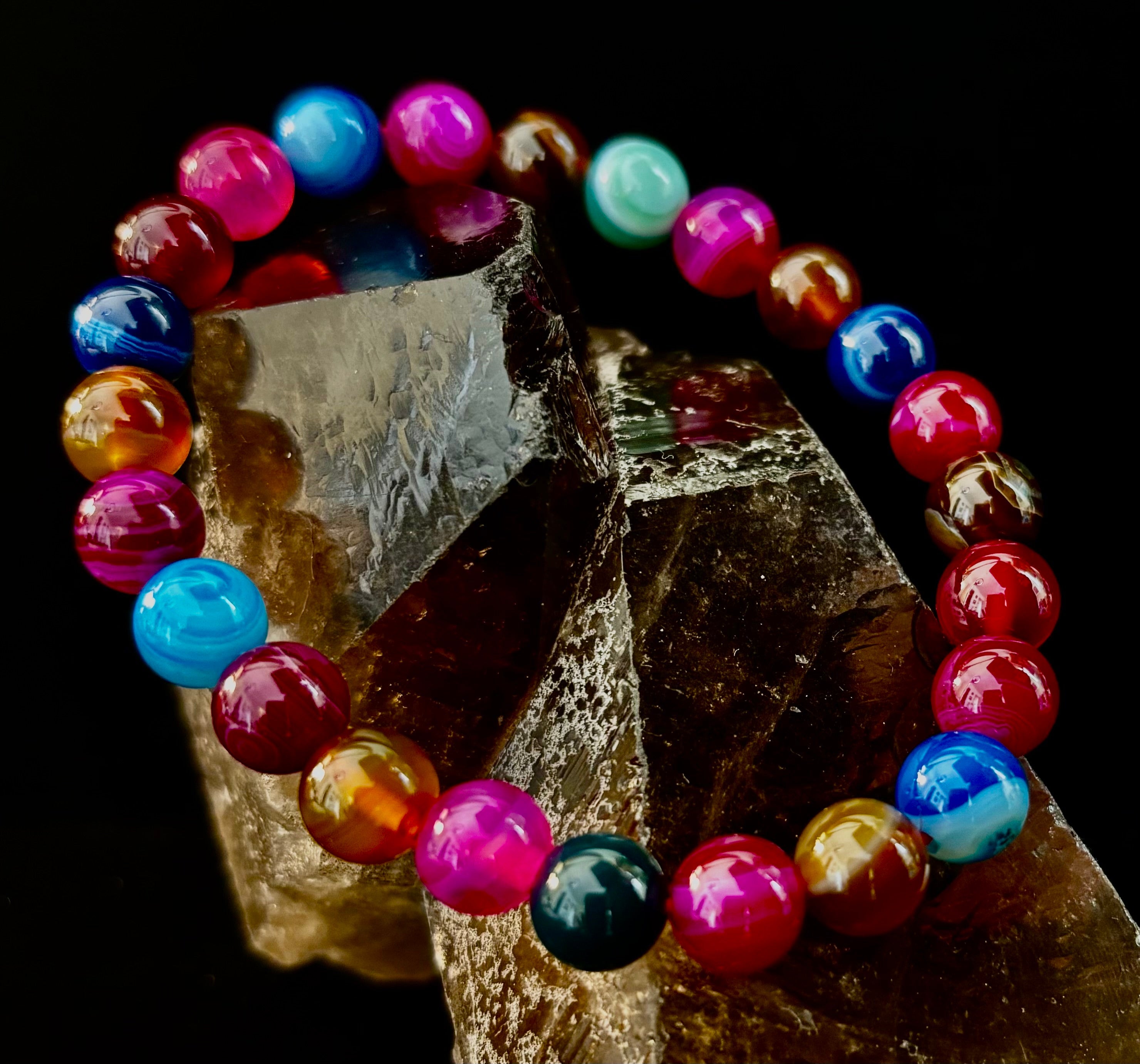 Happy Vibes Banded Agate Bracelet 🌈✨