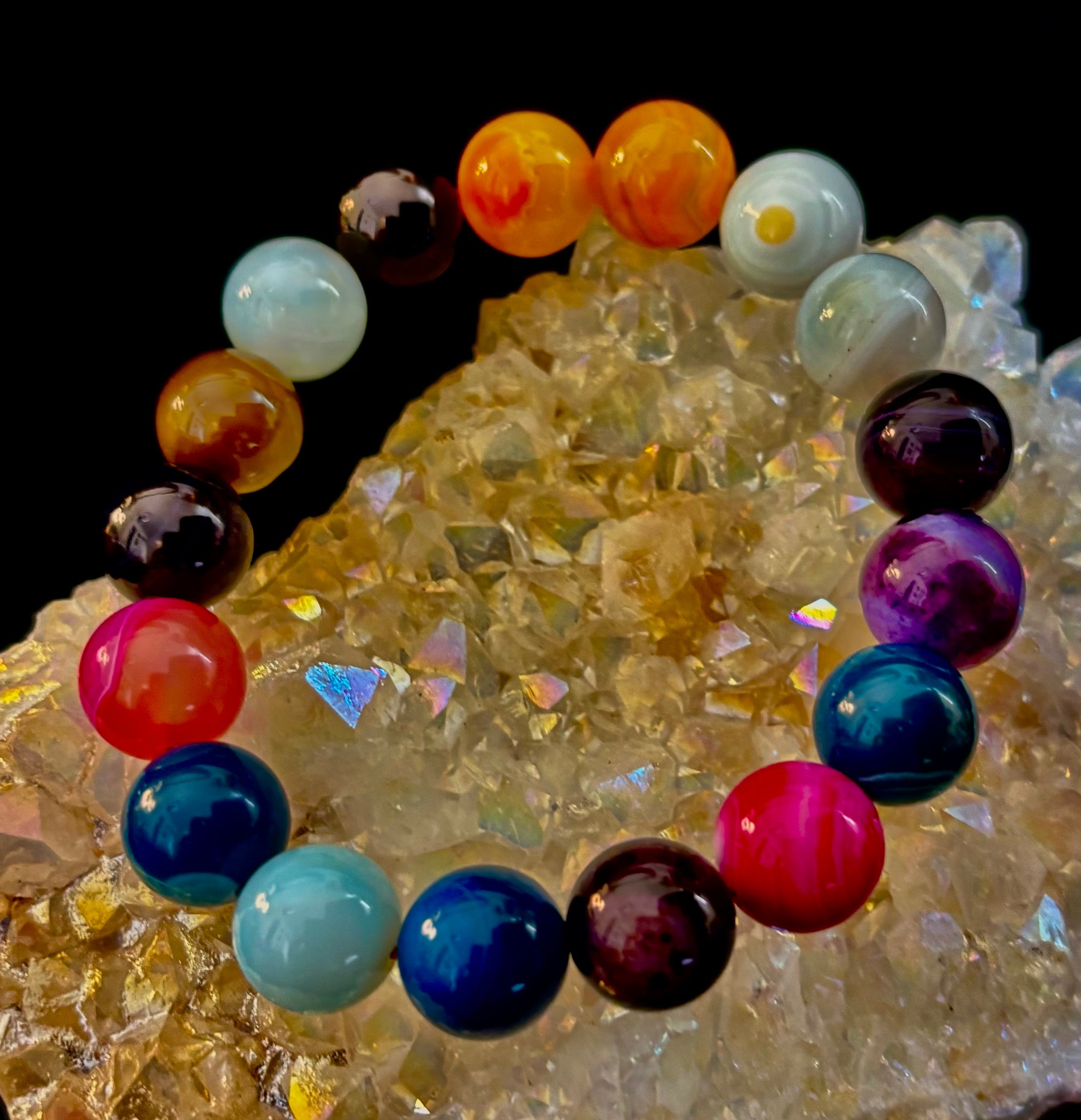 Happy Vibes Banded Agate Bracelet 🌈✨